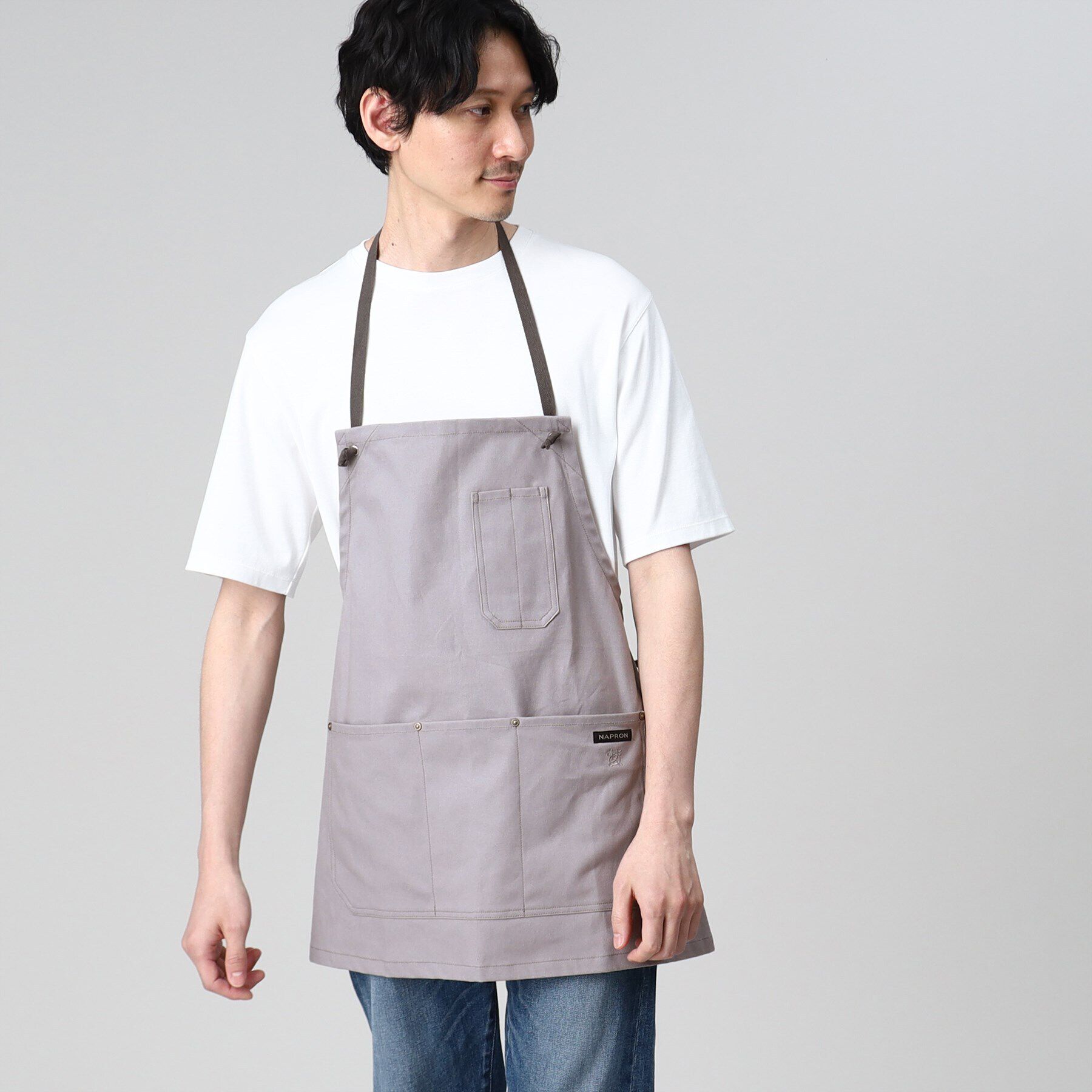 TAKEO KIKUCHI「【NAPRON別注】 LUMBER BIB APRON」|食器・キッチングッズ|ブルーグレー(011
