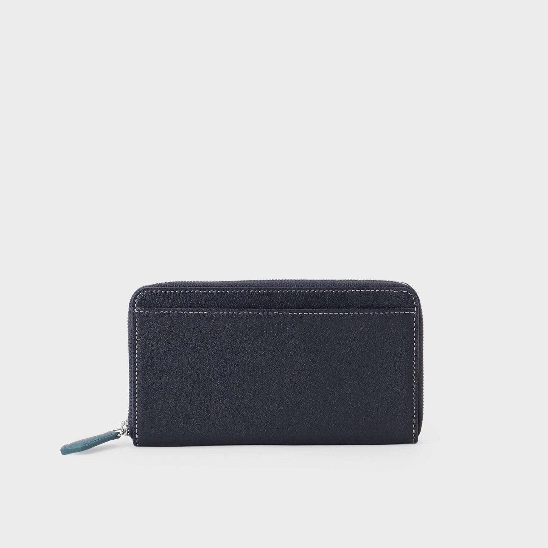 TAKEO KIKUCHI「ゴートスキン コンパクト長財布」|財布|ネイビー(594)