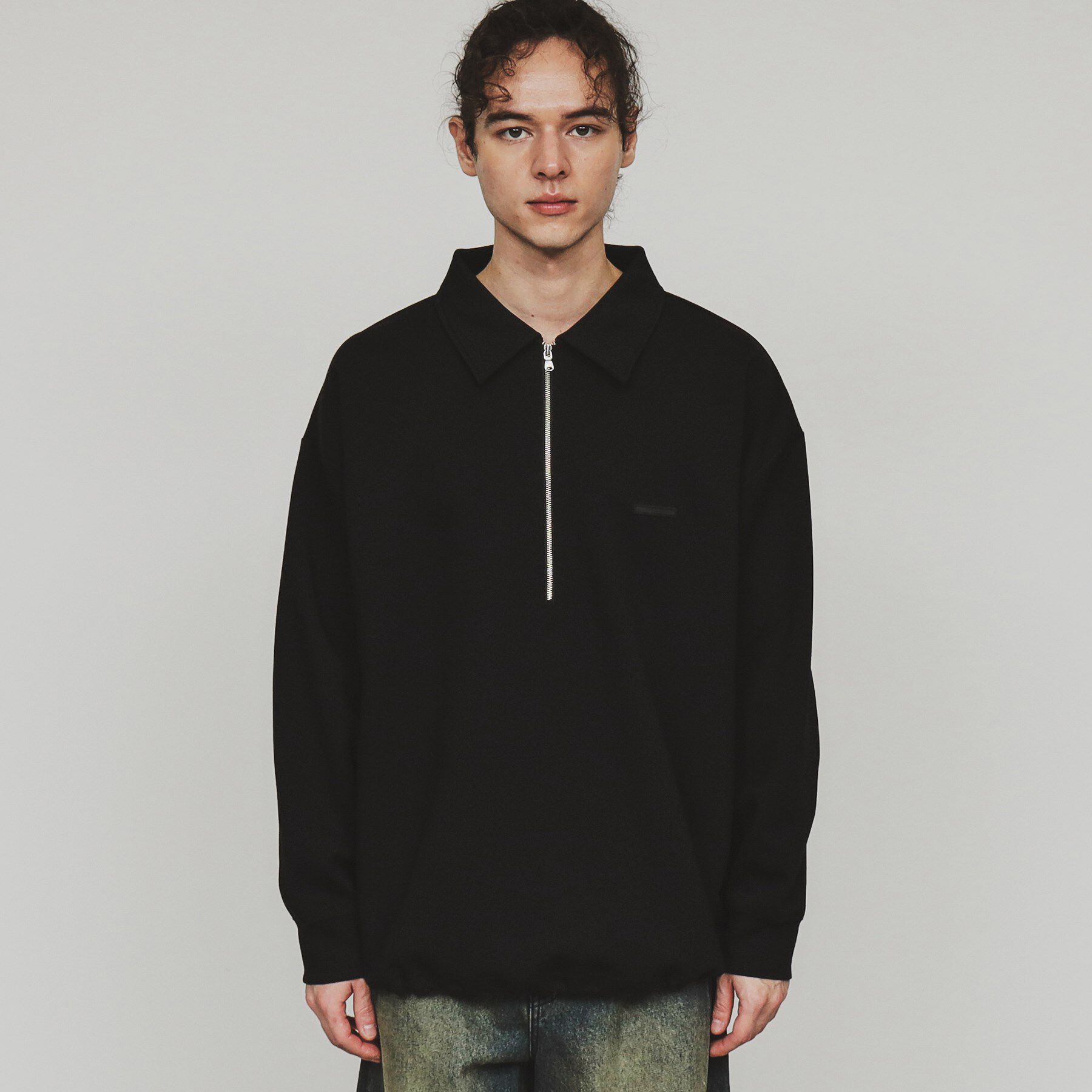 tk.TAKEO KIKUCHI「ルーズハーフジップポロスウェット」|Tシャツ・カットソー|