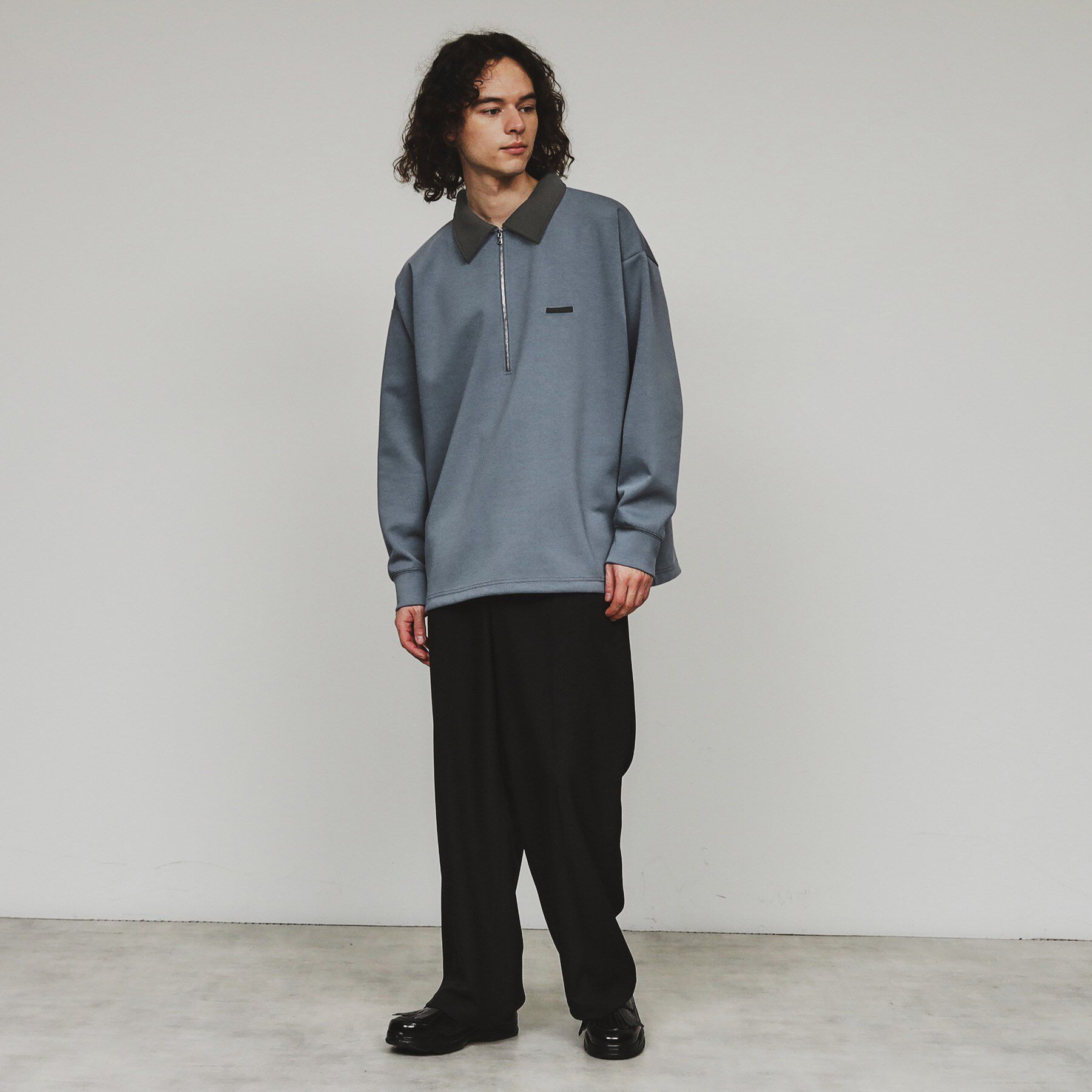 tk.TAKEO KIKUCHI「ルーズハーフジップポロスウェット」|Tシャツ・カットソー|