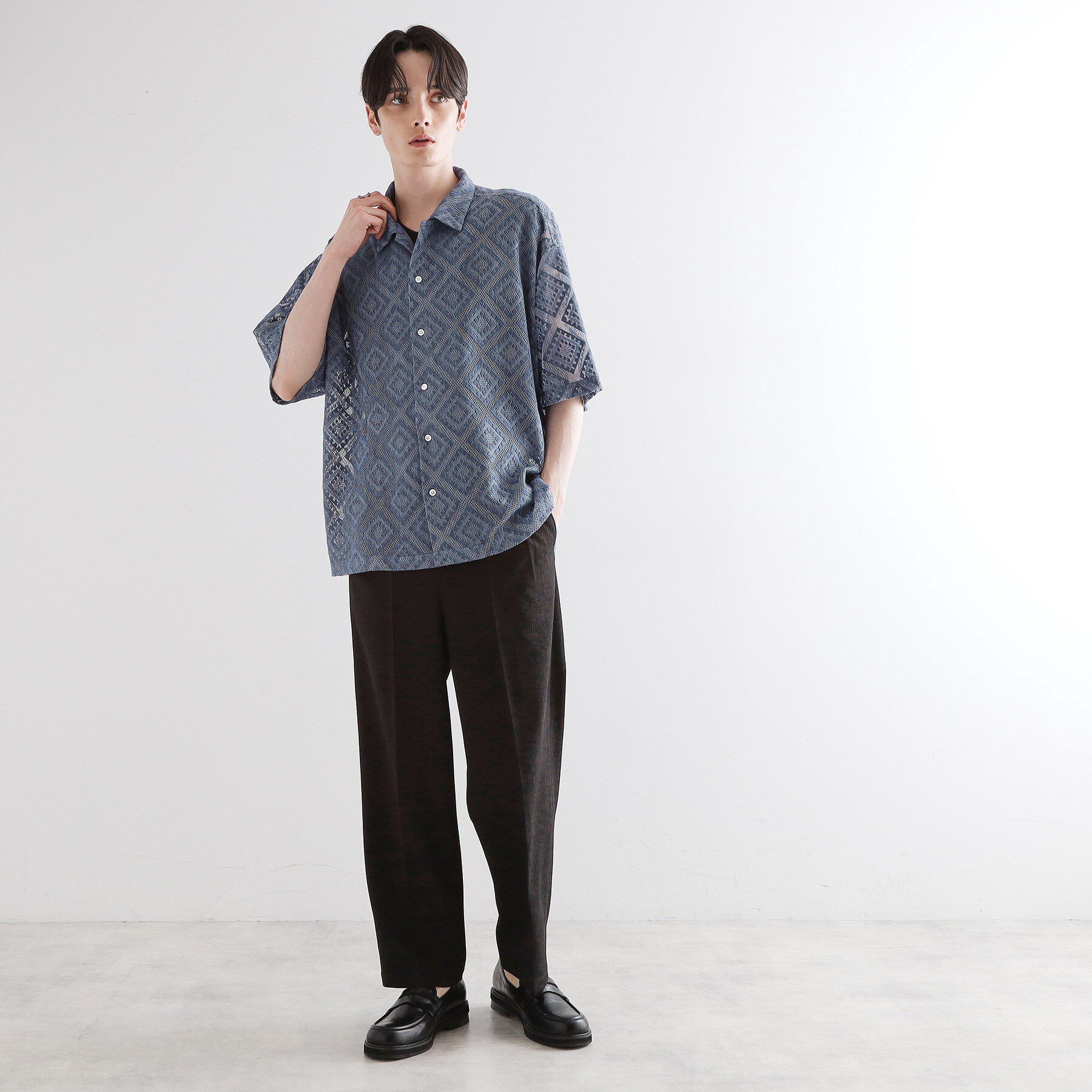 tk.TAKEO KIKUCHI「片染めレースシャツ」|シャツ・ブラウス|