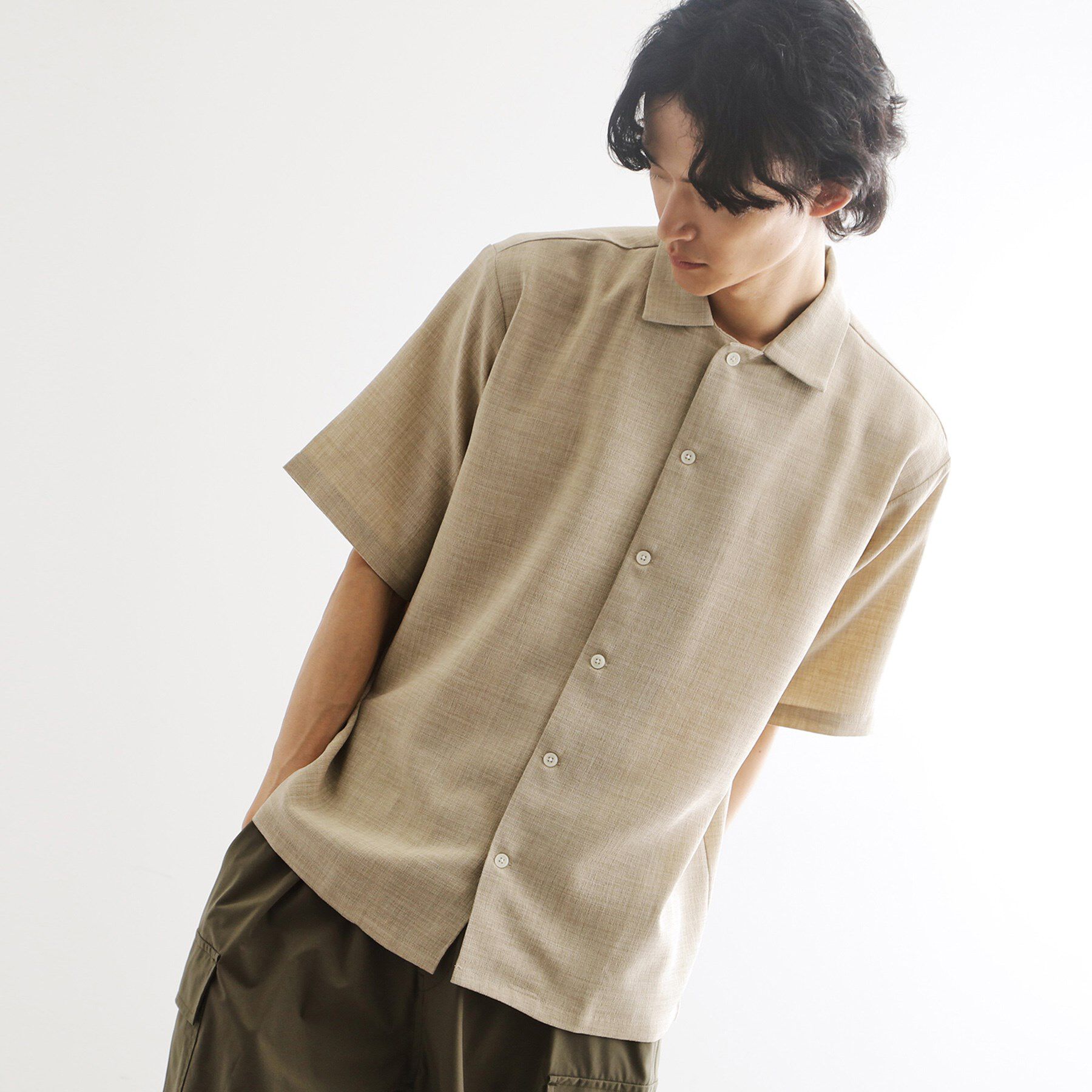 tk.TAKEO KIKUCHI「【セットアップ対応】テックキャンバスシャツ」|シャツ・ブラウス|ベージュ(052)