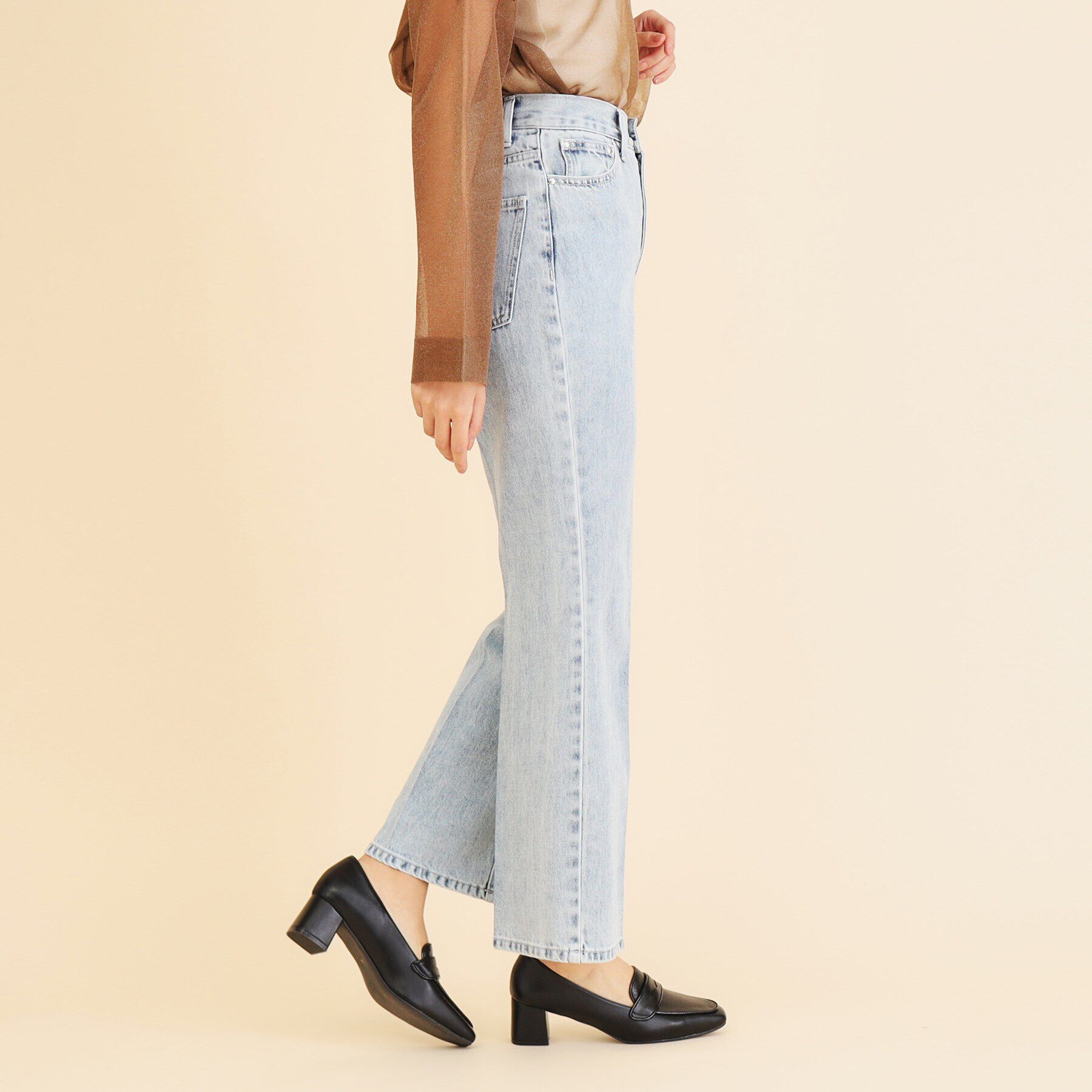 index「ワイドストレートフレアデニム【洗濯機洗い可】」|デニム|