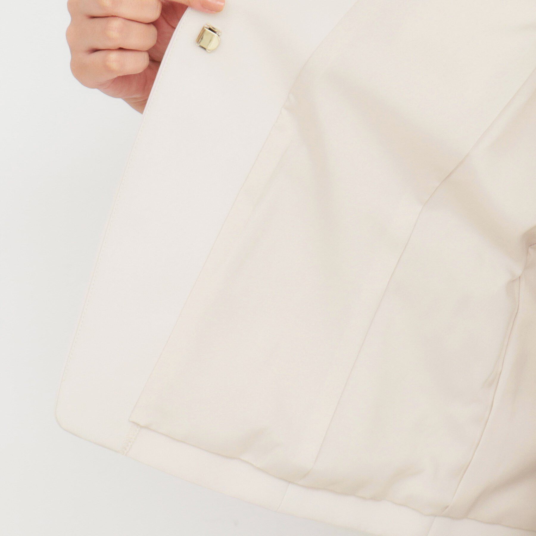 index「ダブルクロスノーカラージャケット/セットアップ対応【洗濯機洗い可/ストレッチ/防シワ/イージーアイロ」|ノーカラージャケット|