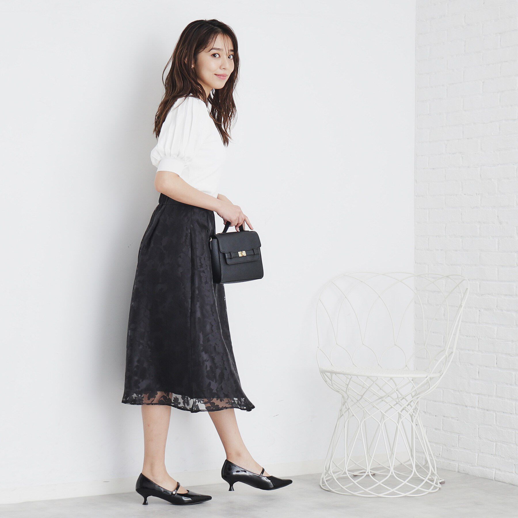 index「《S-LLsize/6color》ドライタッチ プリーツスリーブニット【洗濯機洗い可/抗ピル/接触冷」|ニット・セーター|