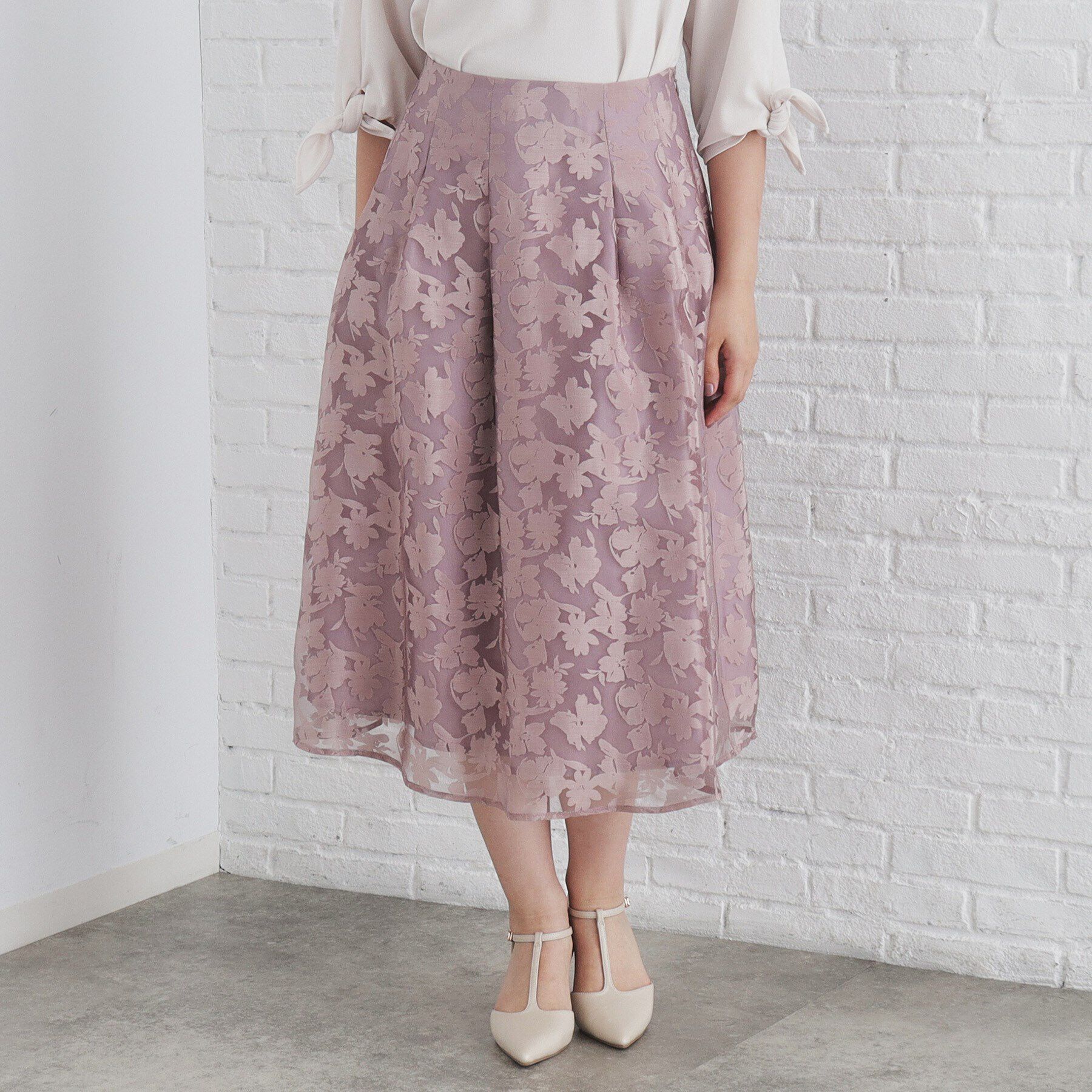 index「オパール加工フラワーフレアスカート【洗濯機可】」|スカート|