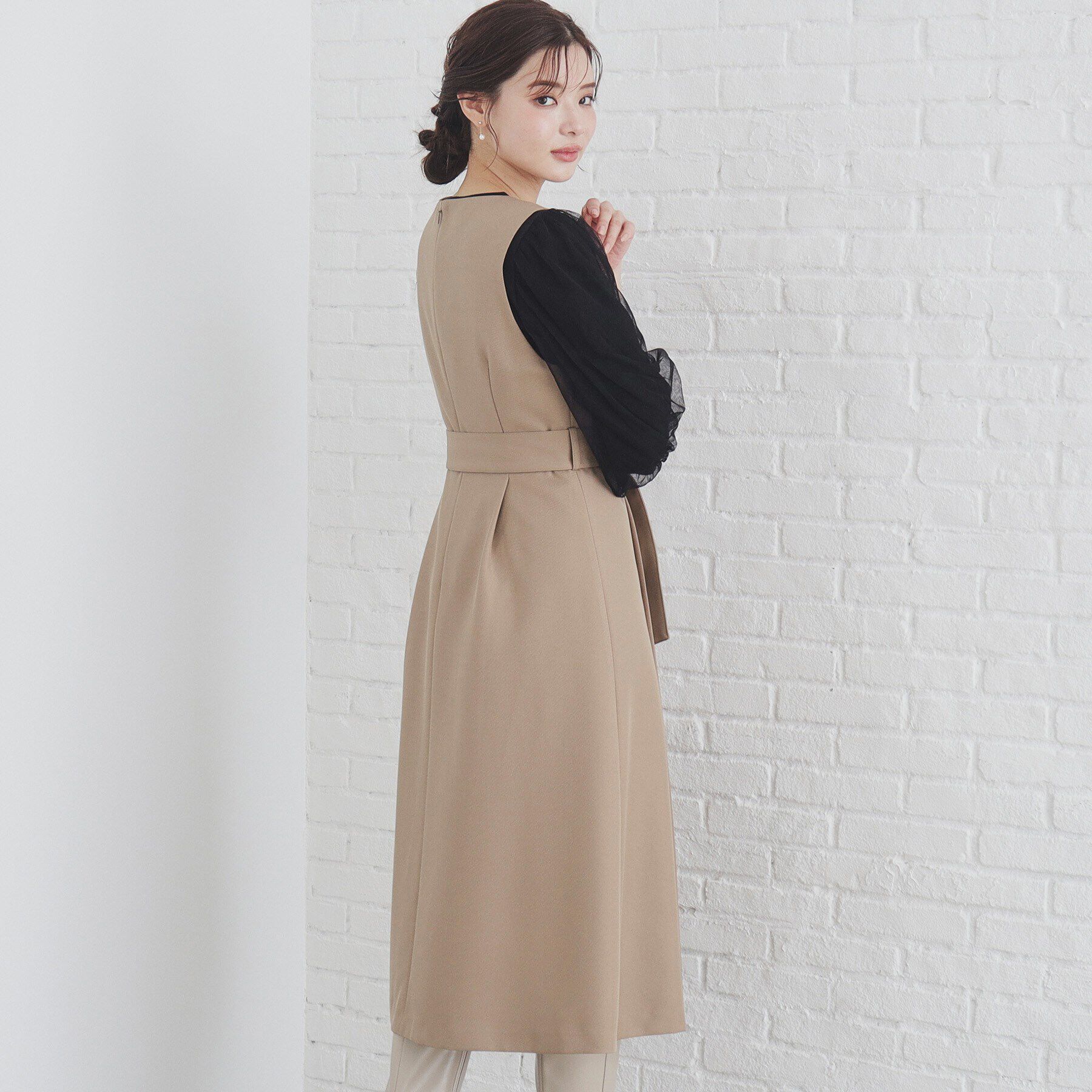 index「《andGIRL掲載》トレンチコート風ジャンパスカート【洗濯機洗い可/防シワ】」|ワンピース|