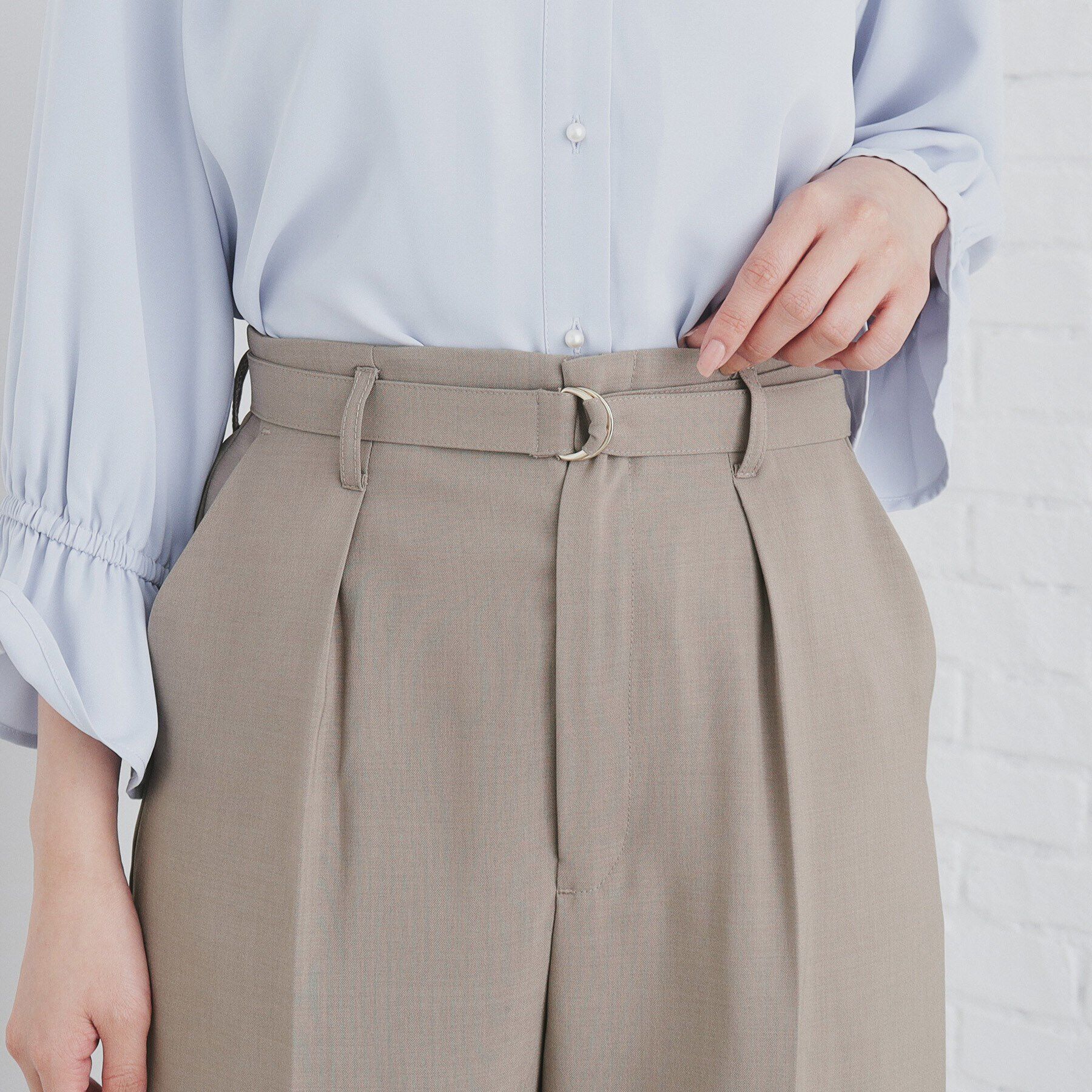 index「ストレッチベルテッドストレートパンツ【洗濯機洗い可/防シワ】」|その他|