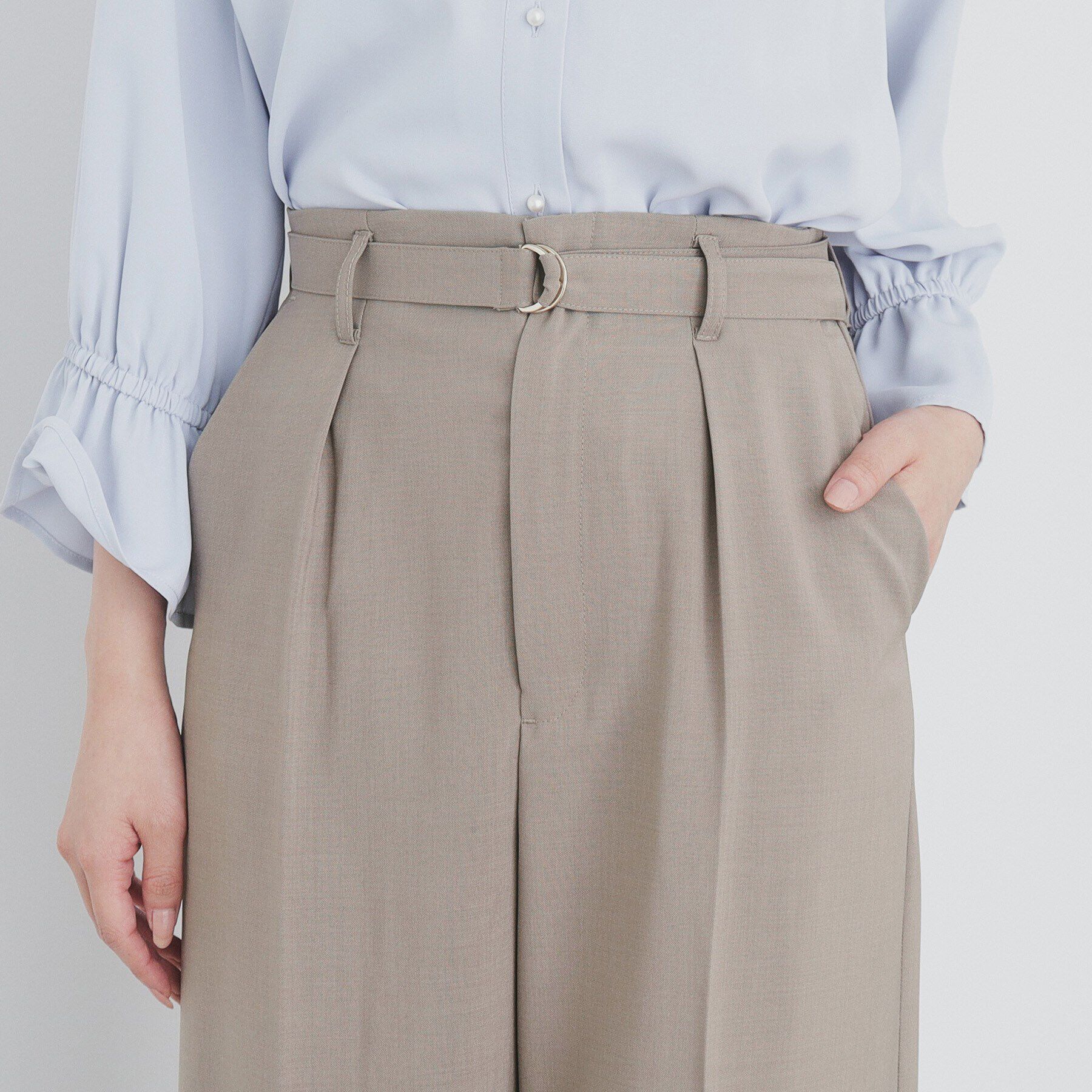 index「ストレッチベルテッドストレートパンツ【洗濯機洗い可/防シワ】」|その他|