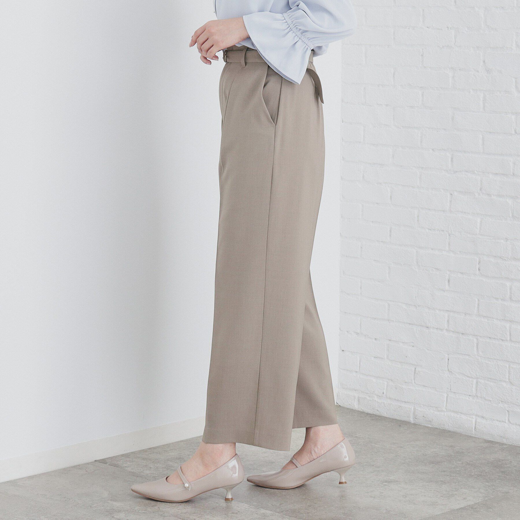 index「ストレッチベルテッドストレートパンツ【洗濯機洗い可/防シワ】」|その他|