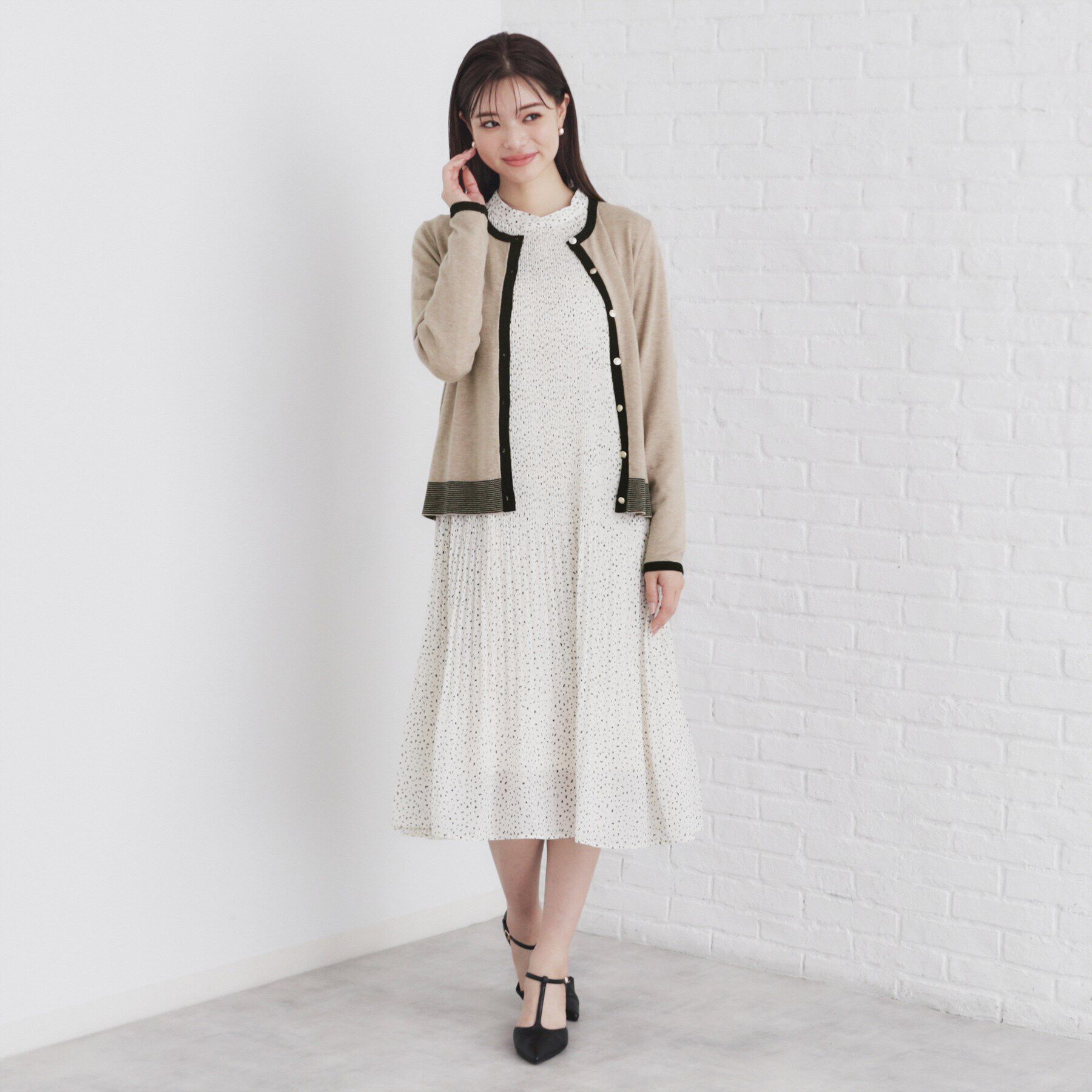 index「バイカラーカーディガン【洗濯機洗い可】」|カーディガン|