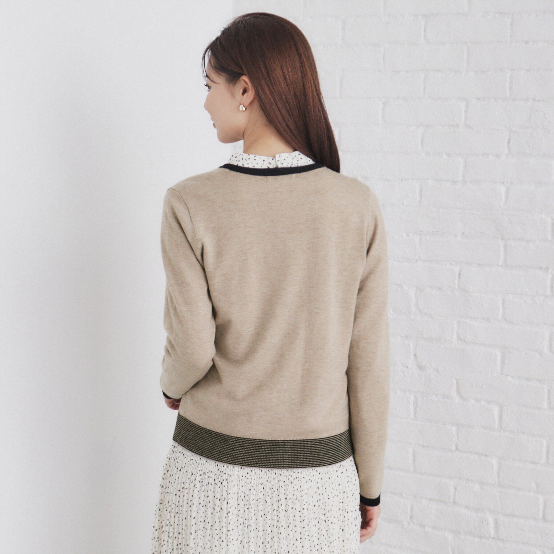 index「バイカラーカーディガン【洗濯機洗い可】」|カーディガン|