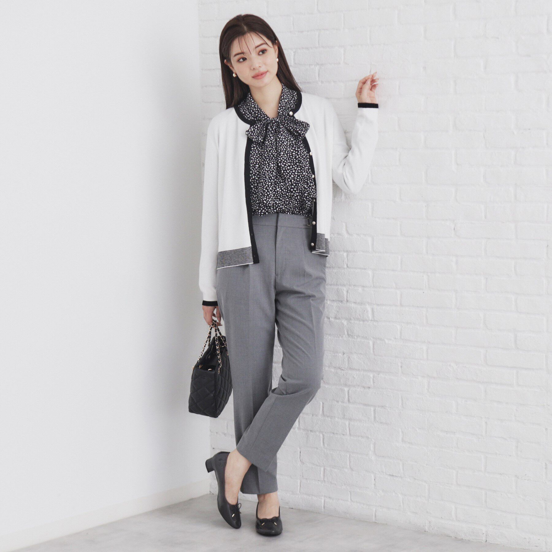 index「バイカラーカーディガン【洗濯機洗い可】」|カーディガン|