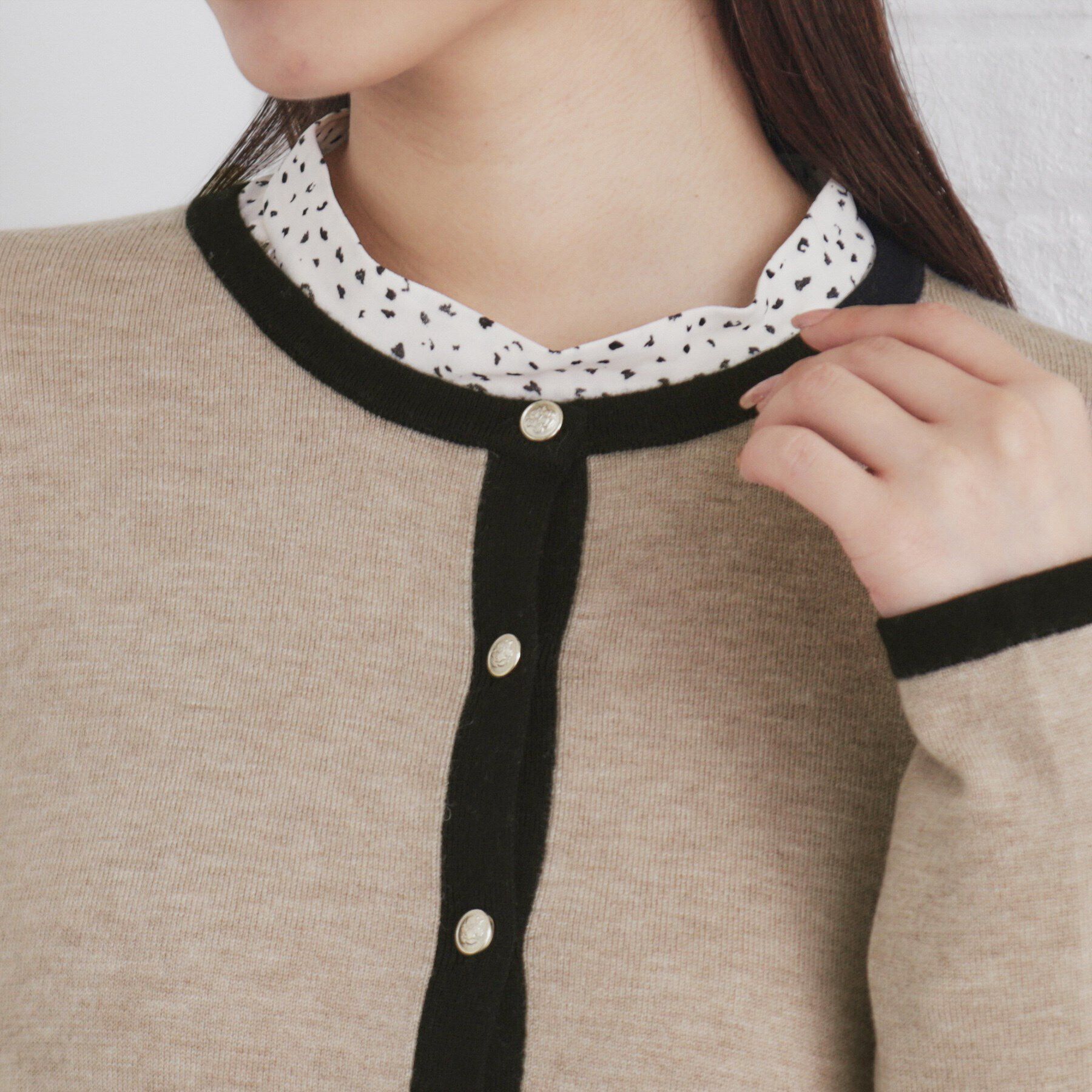 index「バイカラーカーディガン【洗濯機洗い可】」|カーディガン|