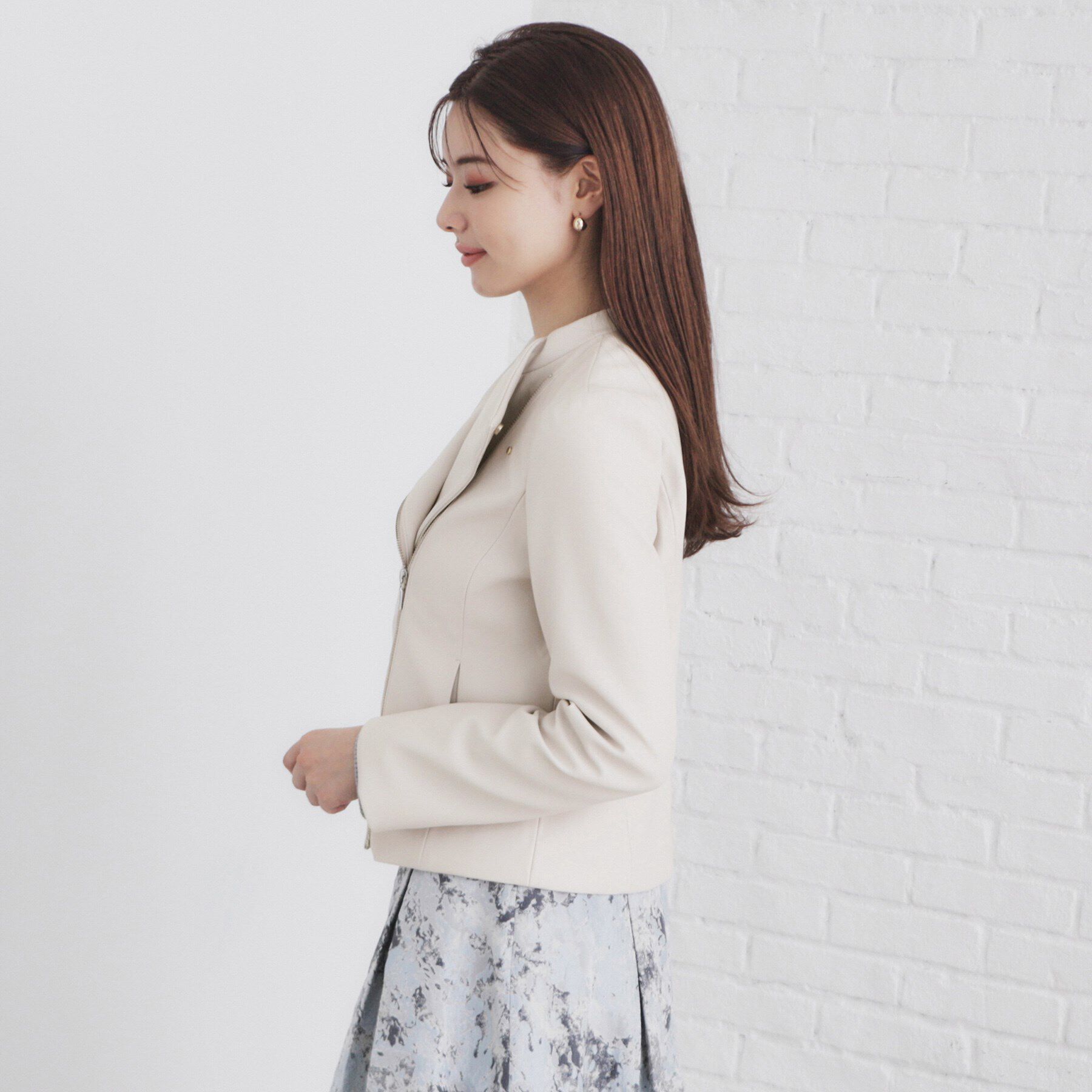 index「ストレッチライダースジャケット【洗える】」|ライダースジャケット|