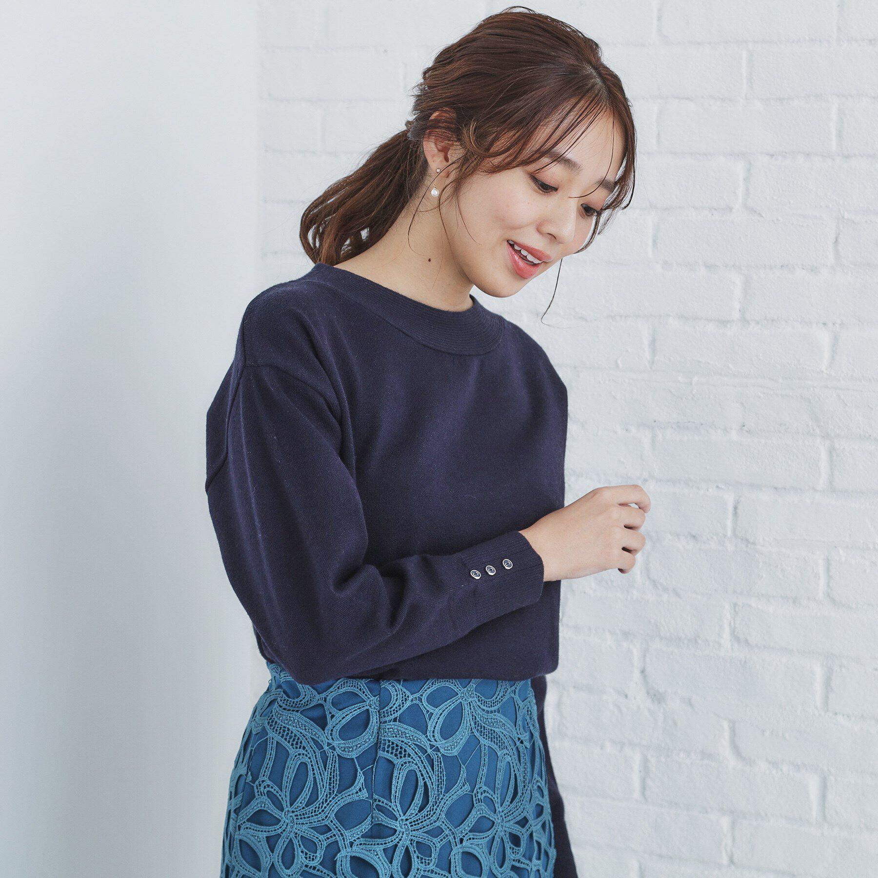 index「≪エマール検証済≫8colorボートネックニット【洗濯機洗い可】」|ニット・セーター|ネイビー(094)