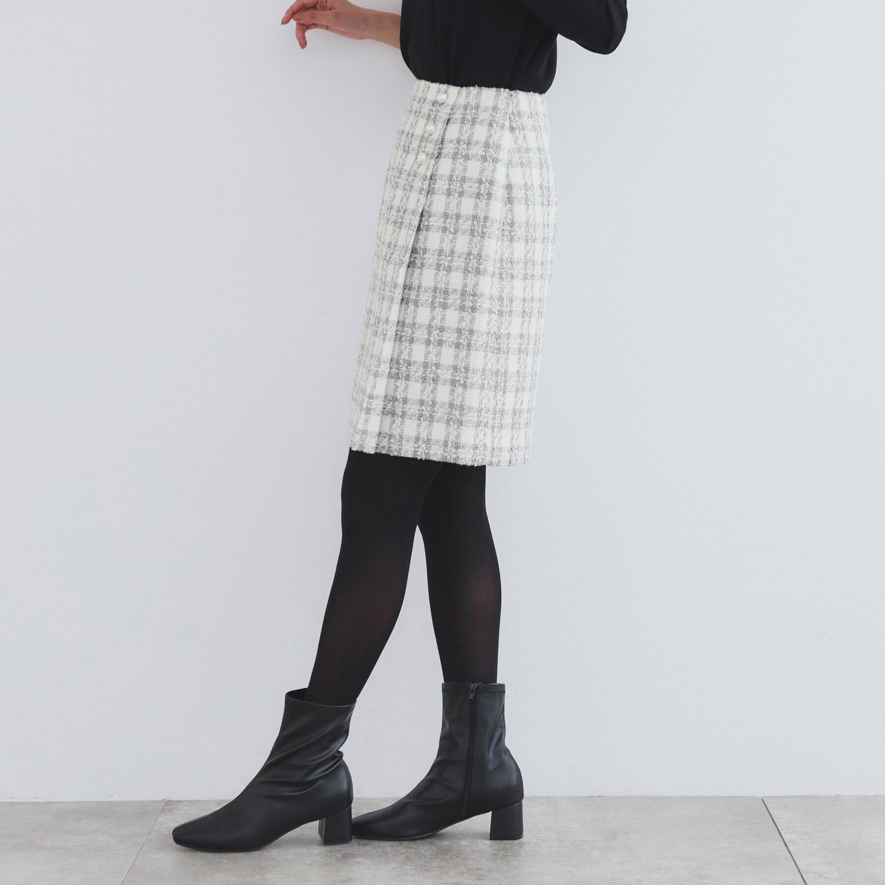 index「ツィードタイトスカート【洗える】」|スカート|