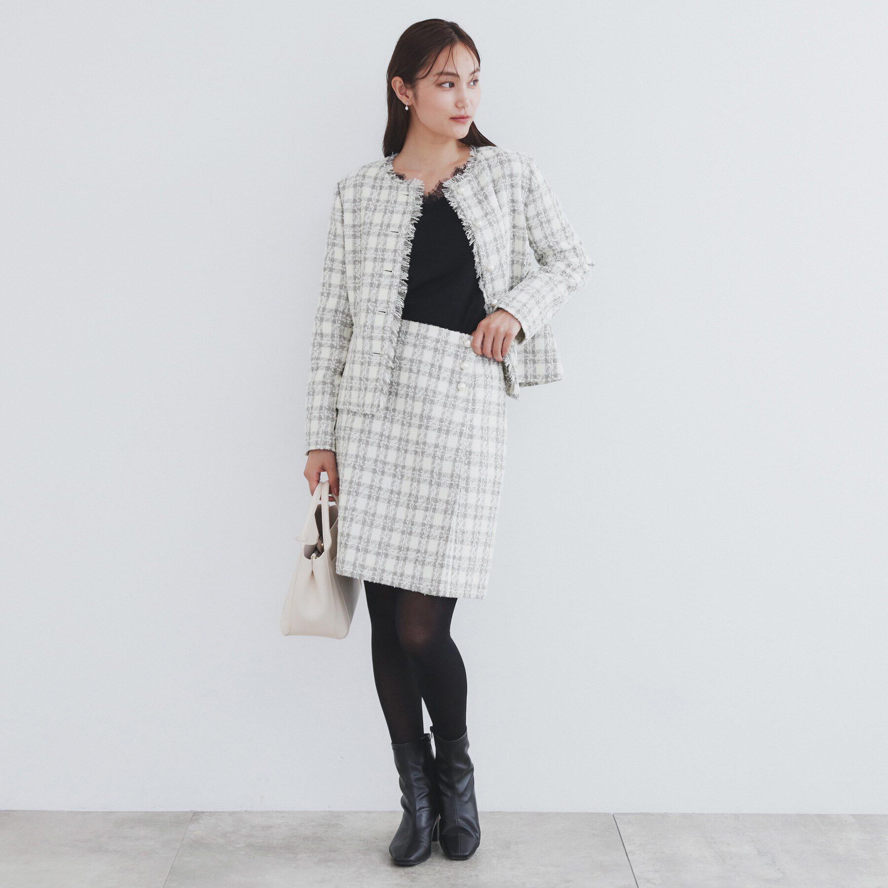 index「ツィードタイトスカート【洗える】」|スカート|