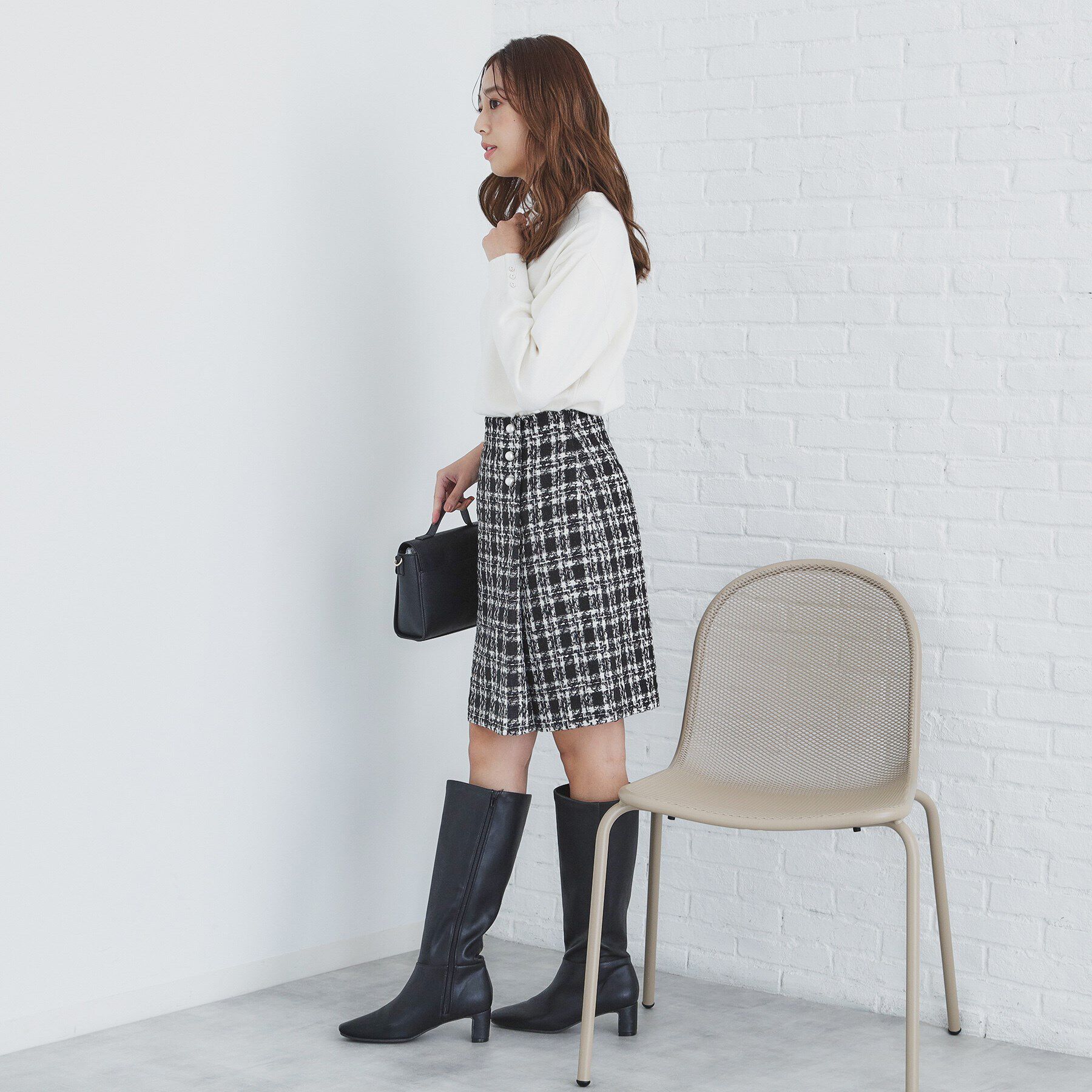 index「ツィードタイトスカート【洗える】」|スカート|