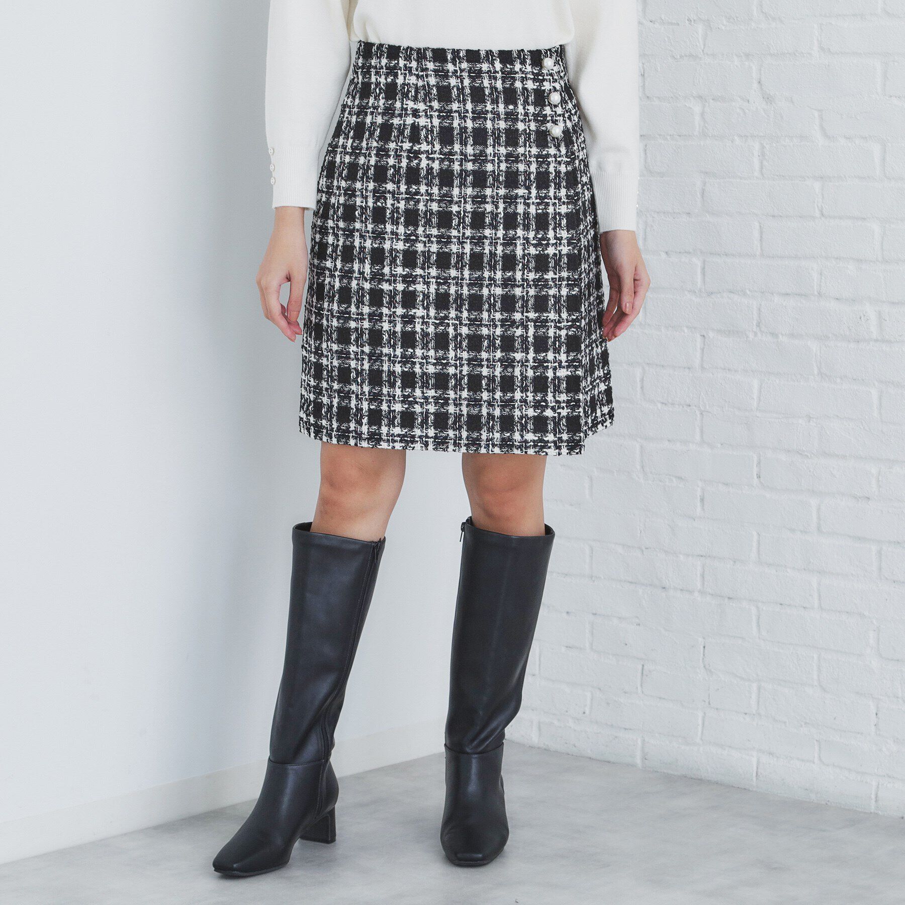 index「ツィードタイトスカート【洗える】」|スカート|