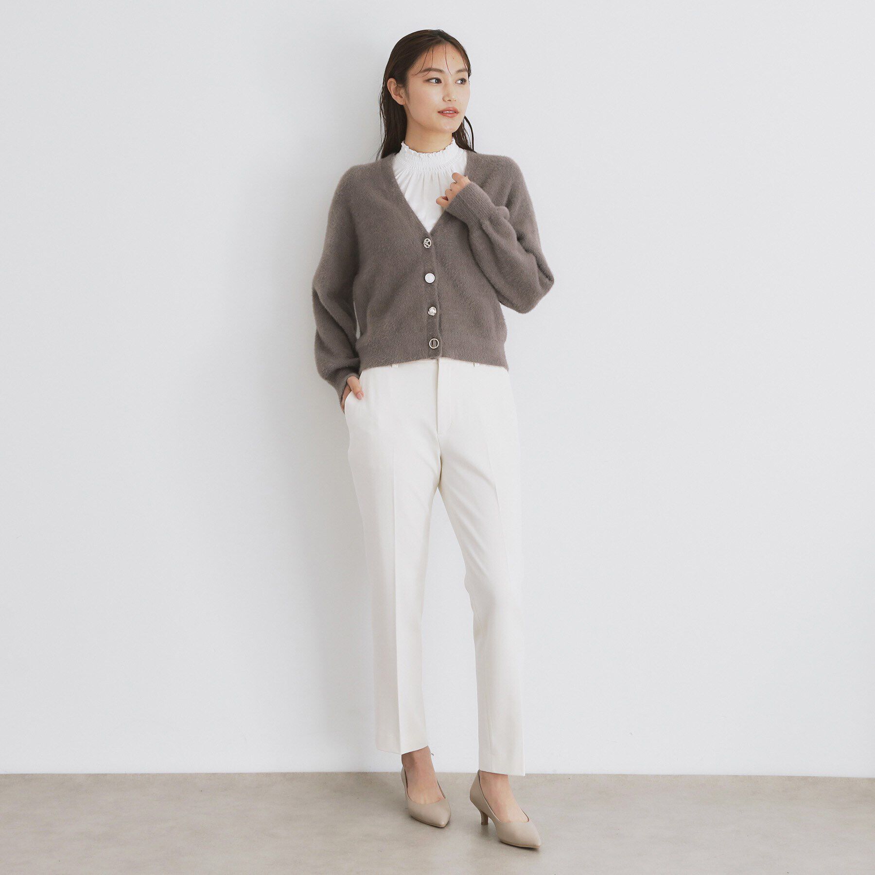 index「《美人百花掲載》ラメフェザーヤーンカーディガン【洗濯機洗い可】」|カーディガン|