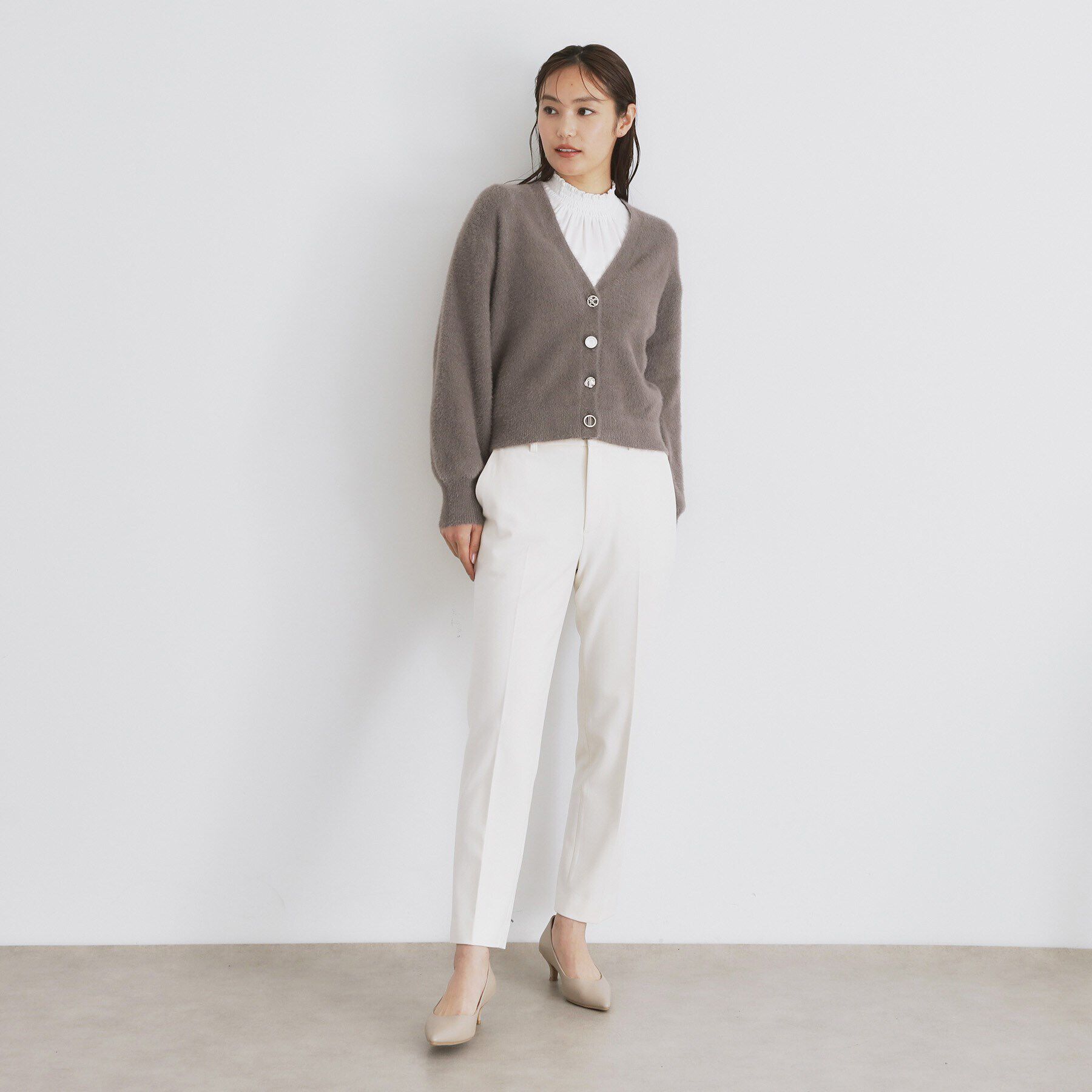 index「《美人百花掲載》ラメフェザーヤーンカーディガン【洗濯機洗い可】」|カーディガン|