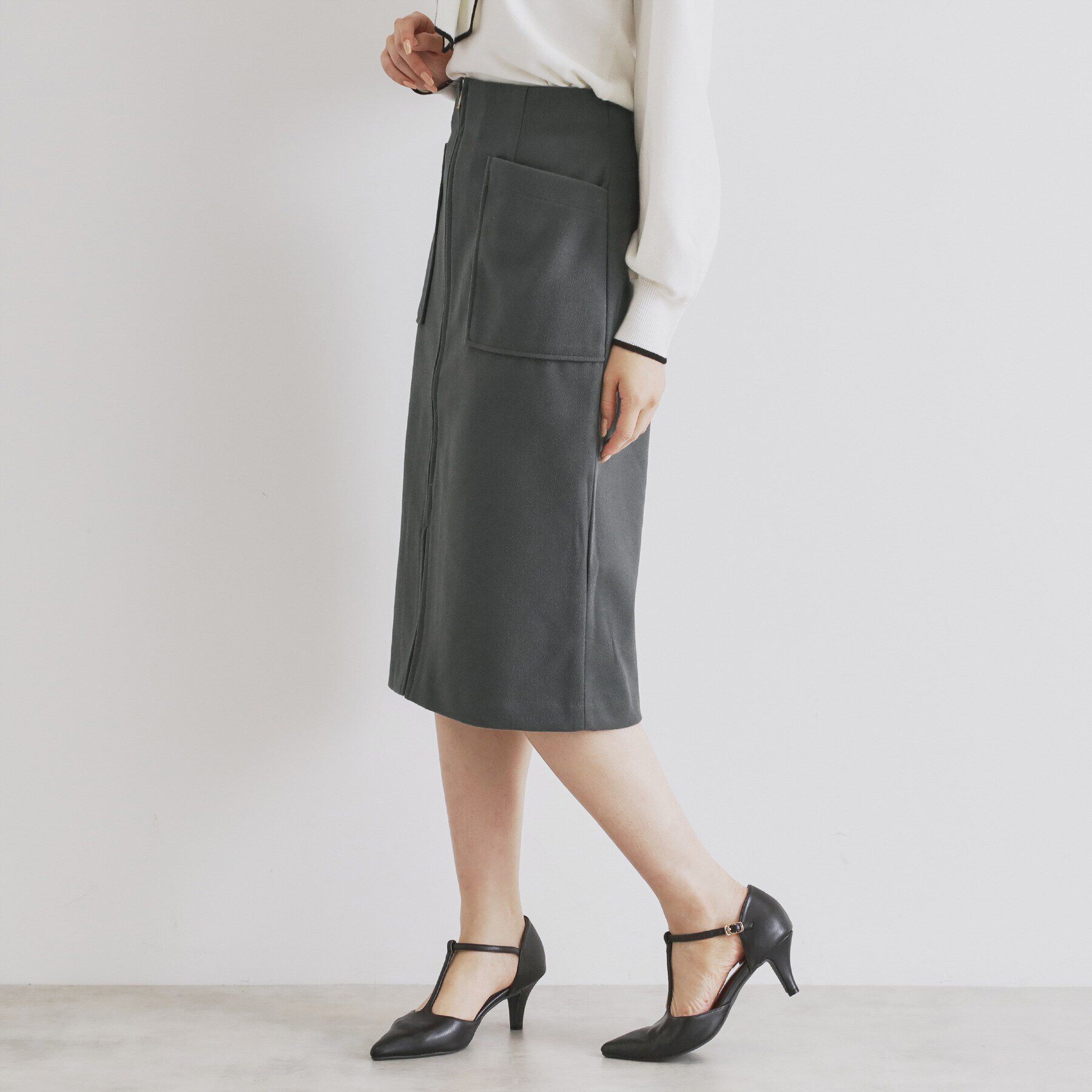 index「ジップタイトスカート【洗濯機洗い可/イージーアイロン】」|スカート|