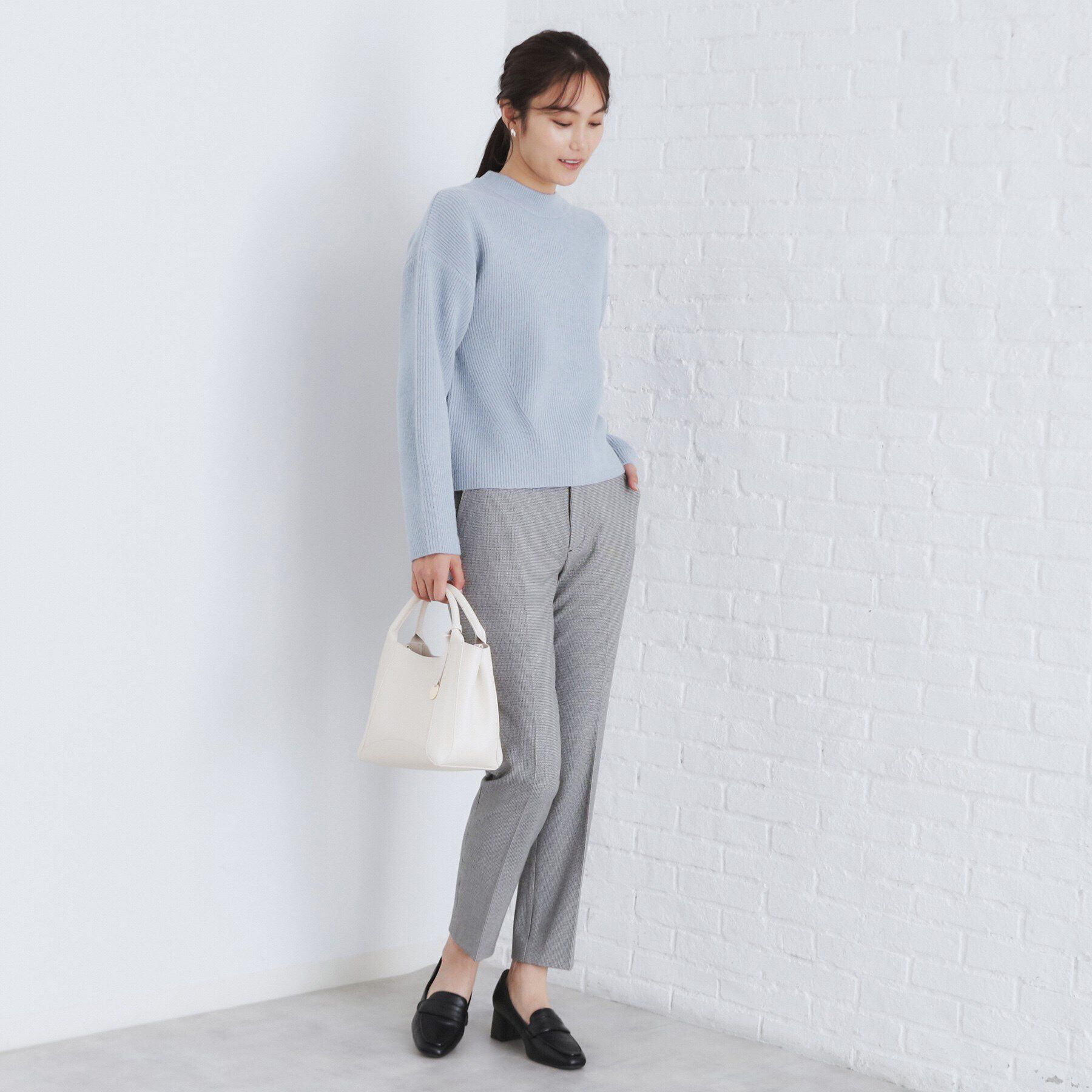 index「《6color/S-LLsize》片畦ハイネックニット【洗濯機洗い可】」|ニット・セーター|