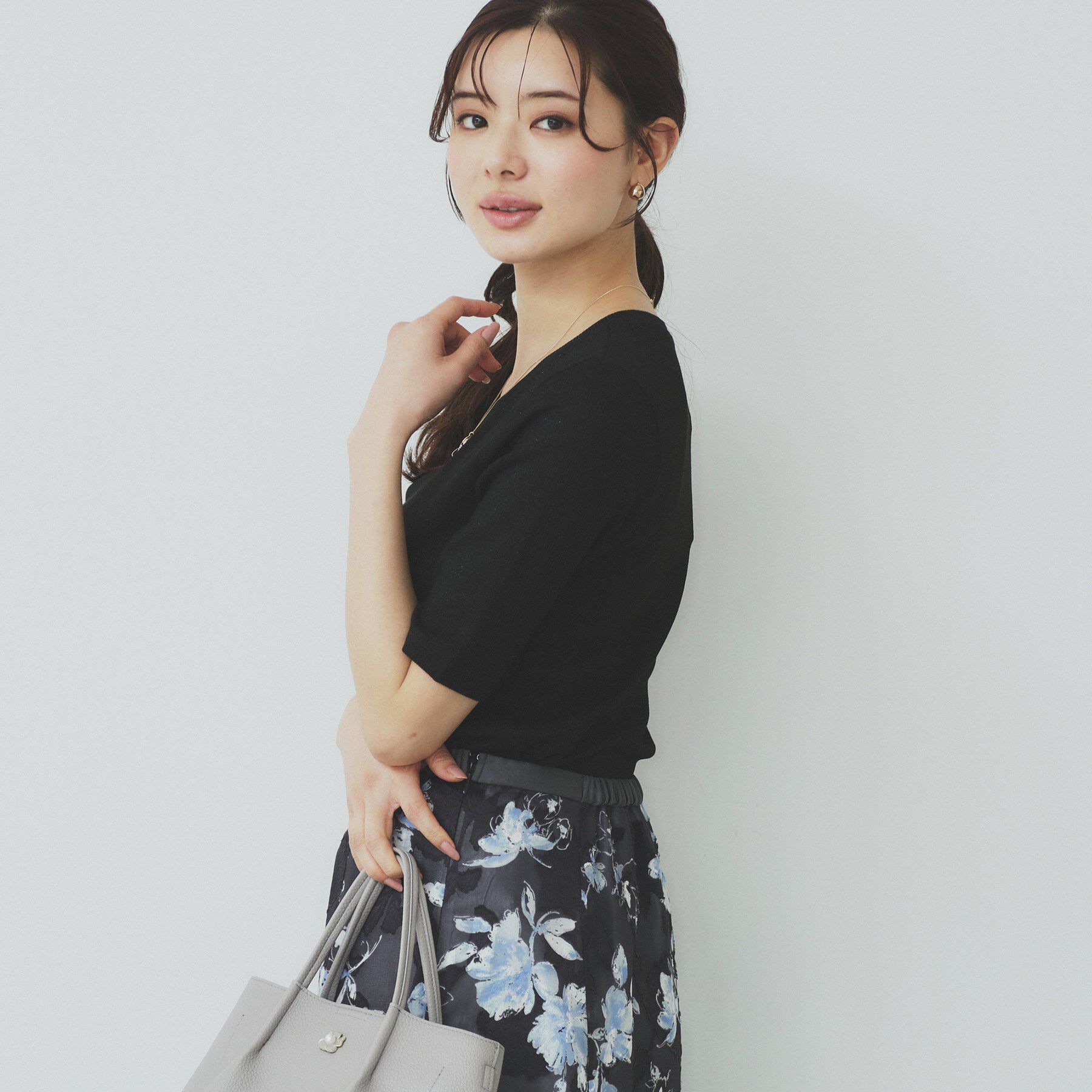 index「ラメリブクルーネックトップス【洗濯機洗い可】」|Tシャツ・カットソー|