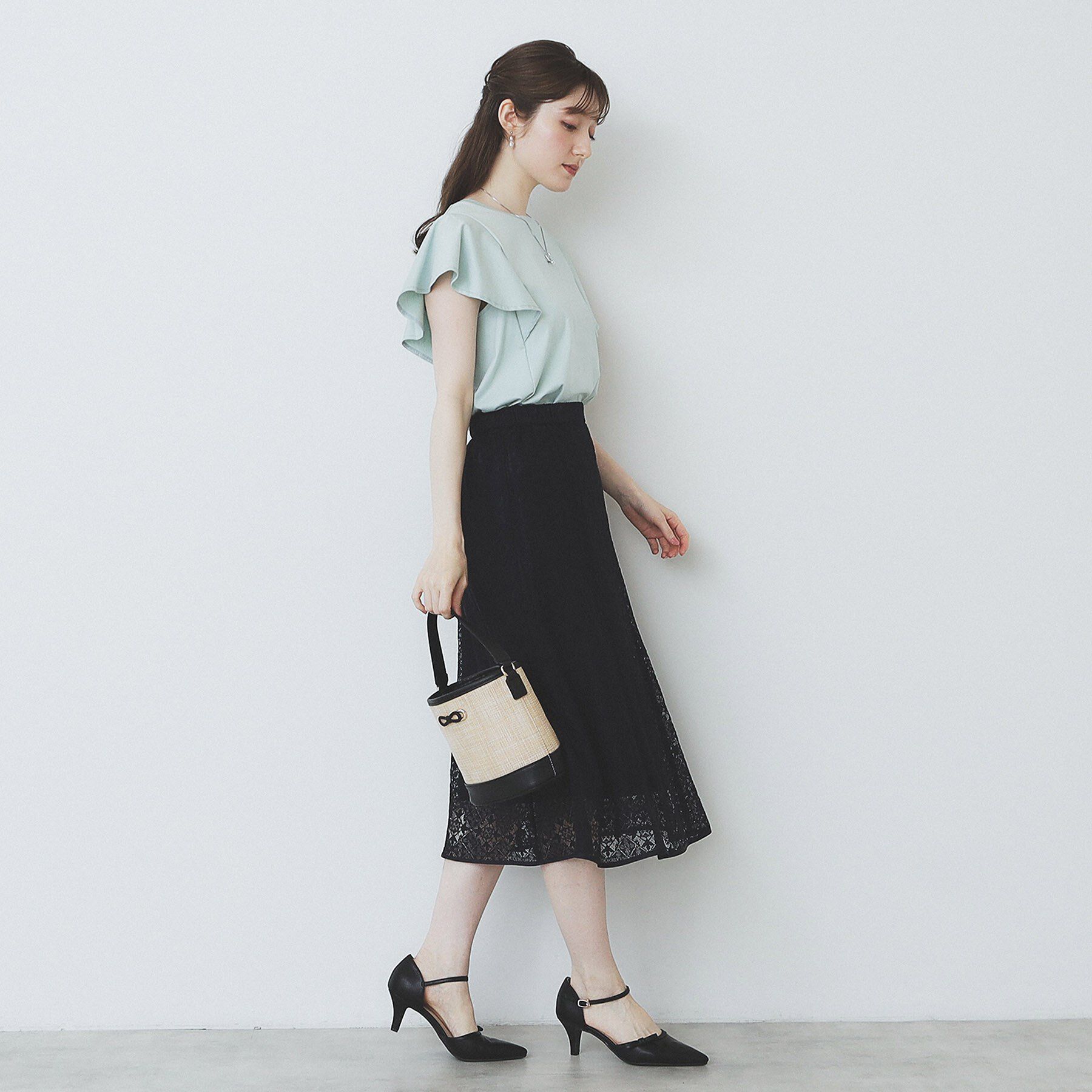 index「《美人百花掲載/XS-3Lサイズ》フレアスリーブバックシャントップス【接触冷感/UVケア/洗濯機洗い」|Tシャツ・カットソー|