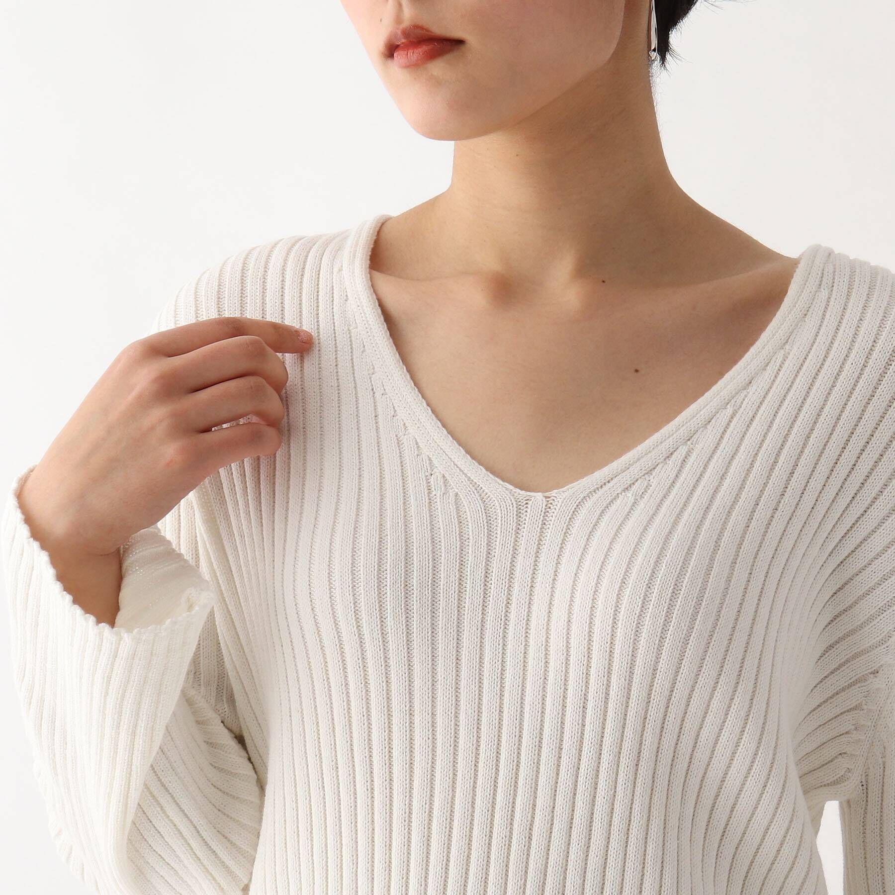 OPAQUE.CLIP「◆オーガニックコットン ワイドリブプルオーバー」|ニット・セーター|