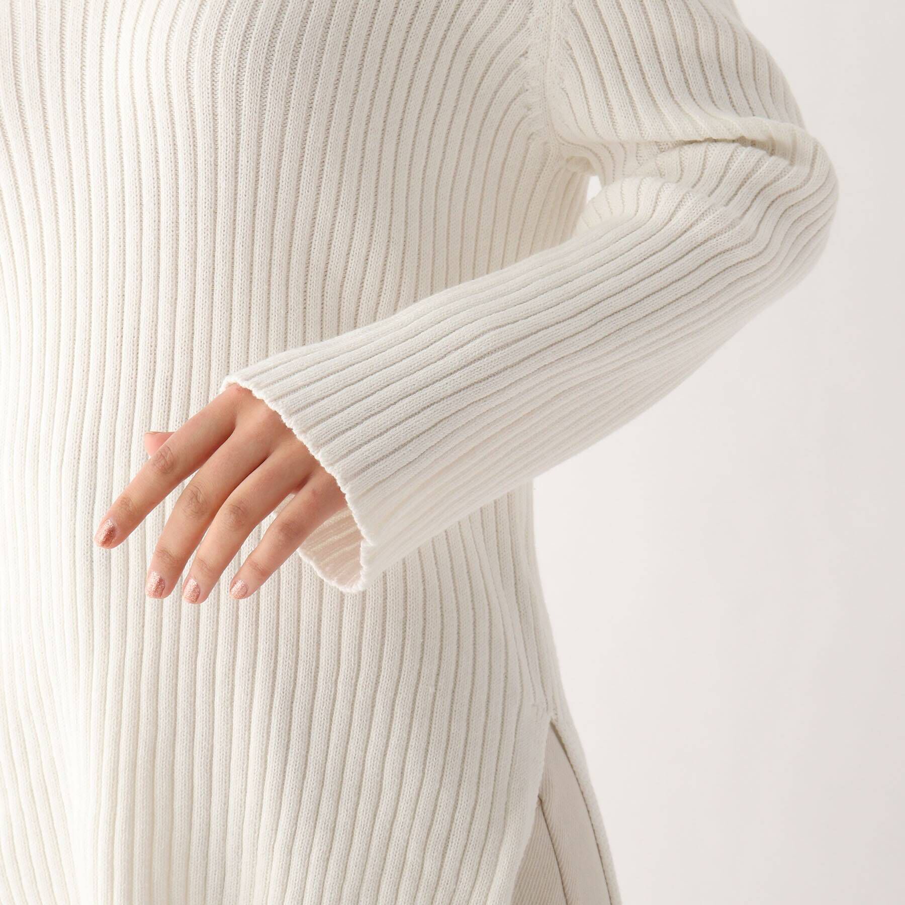 OPAQUE.CLIP「◆オーガニックコットン ワイドリブプルオーバー」|ニット・セーター|