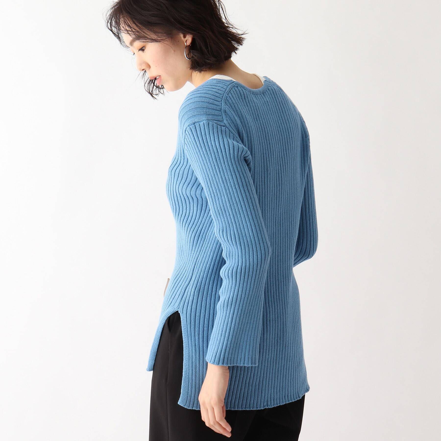 OPAQUE.CLIP「◆オーガニックコットン ワイドリブプルオーバー」|ニット・セーター|