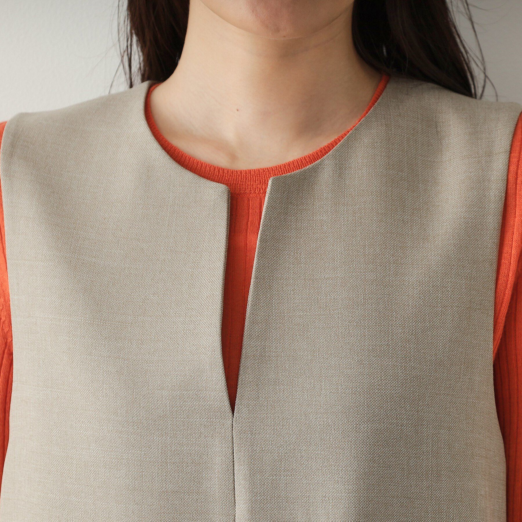 OPAQUE.CLIP「キーネックIラインジャンスカ【洗える/ストレッチ/抗ピル】」|ワンピース|