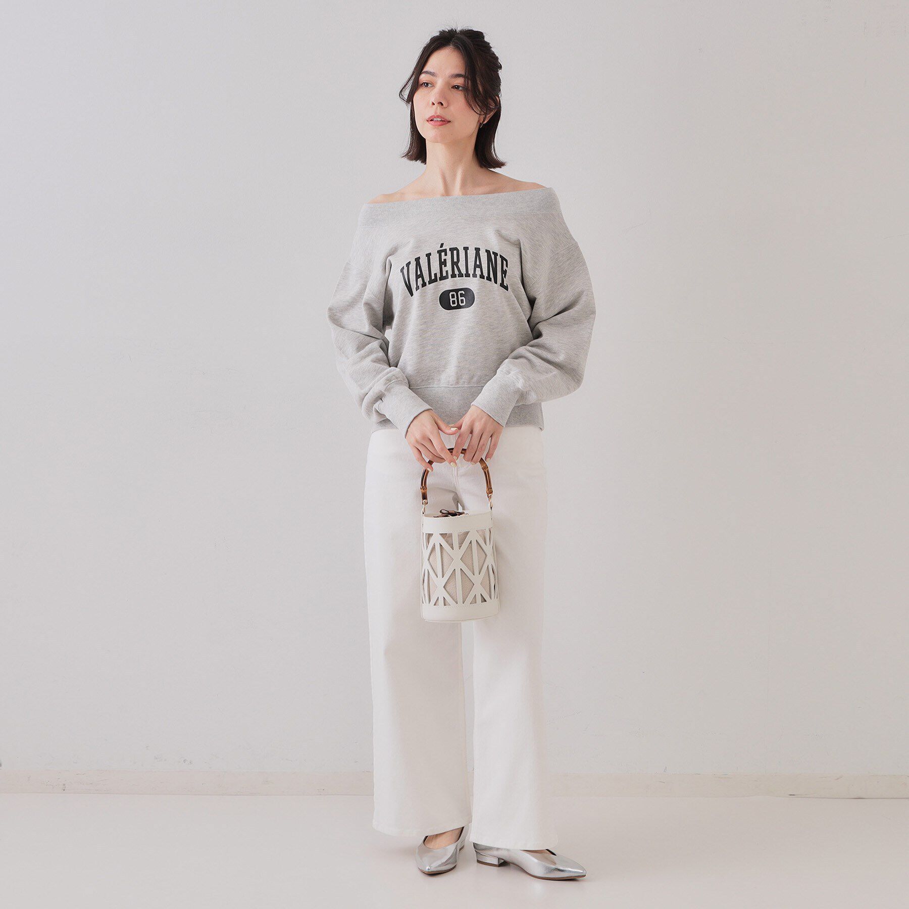 OPAQUE.CLIP「カレッジロゴスウェット【洗濯機洗い可】」|パーカー|