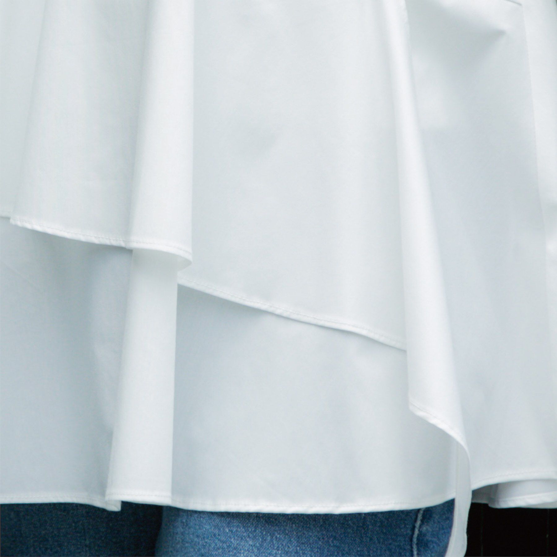 OPAQUE.CLIP「アシンメトリーフリルチュニック【洗濯機洗い可】」|シャツ・ブラウス|