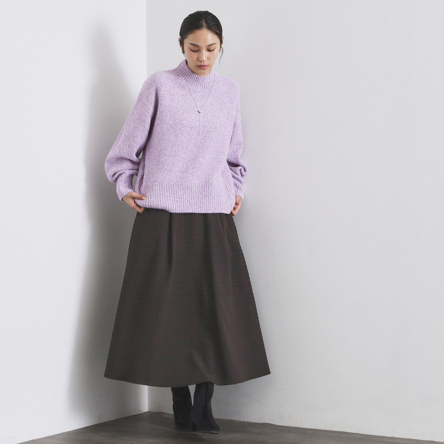 OPAQUE.CLIP「ふわふわハイネックニット【洗濯機OK】」|ニット・セーター|