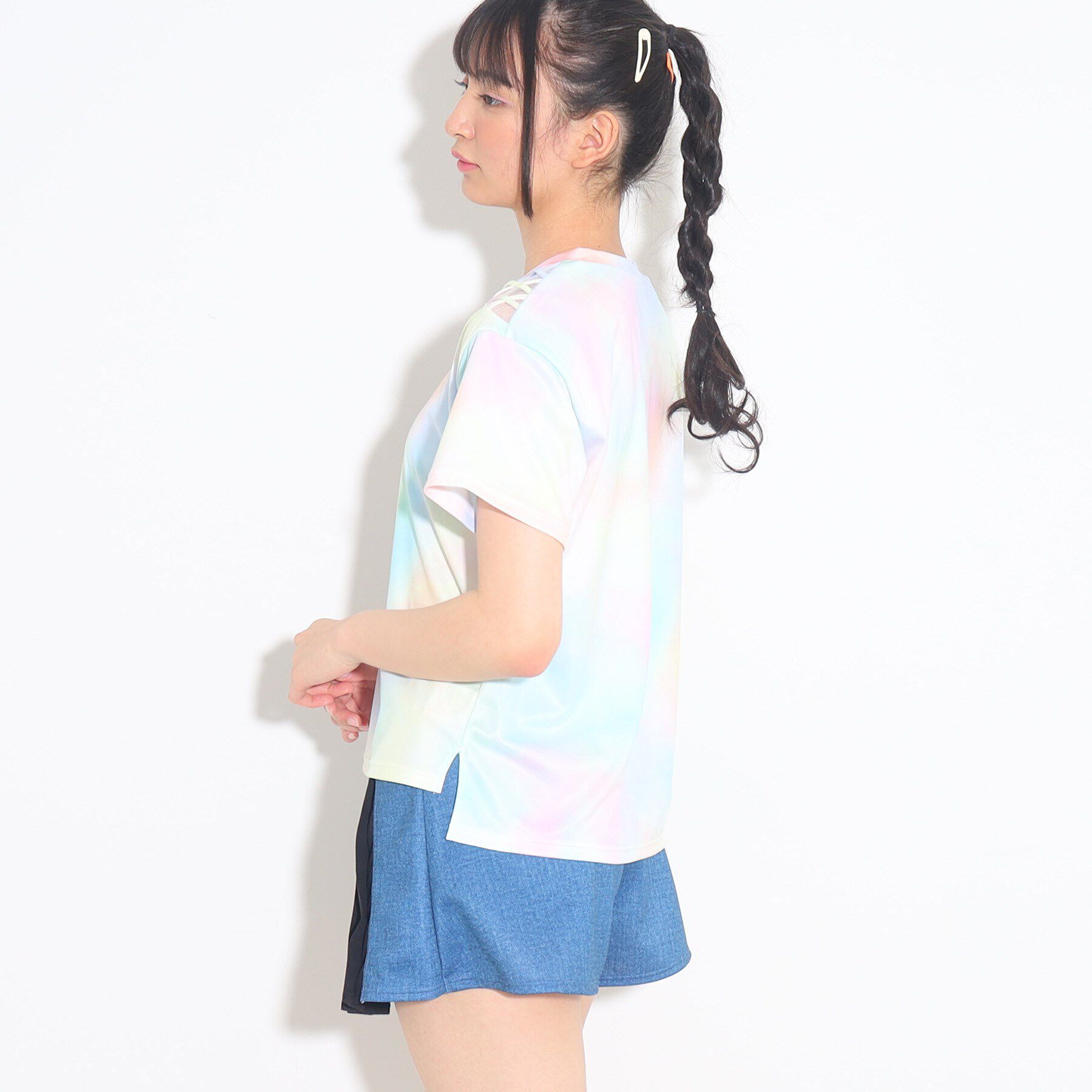 PINK-latte「【プールグッズ/セットアイテム】タイダイメッシュ水着4点セット」|その他|