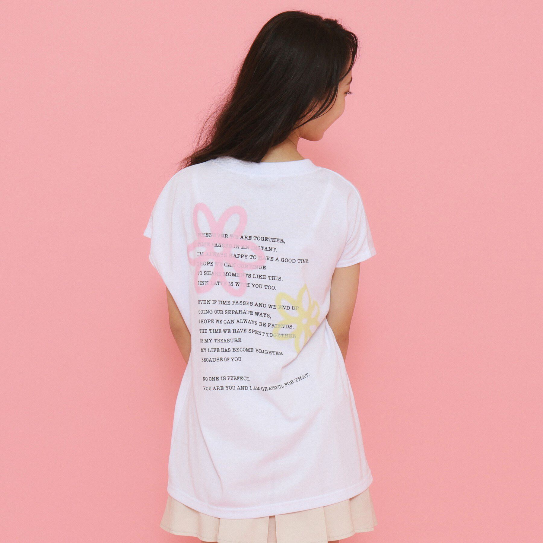 PINK-latte「【130cmあり】スプレープリントゆる Tシャツ」|Tシャツ・カットソー|