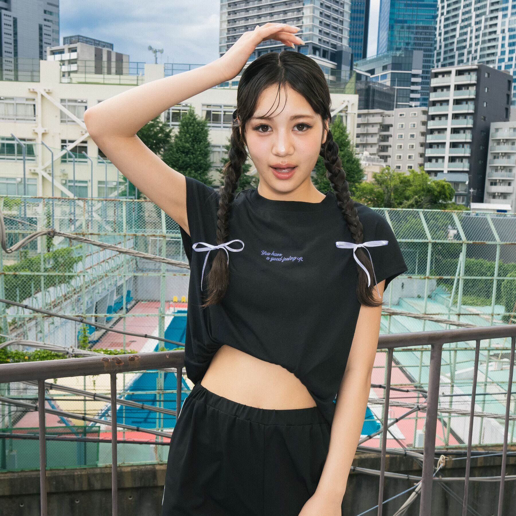 PINK-latte「【130cmあり】スプレープリントゆる Tシャツ」|Tシャツ・カットソー|