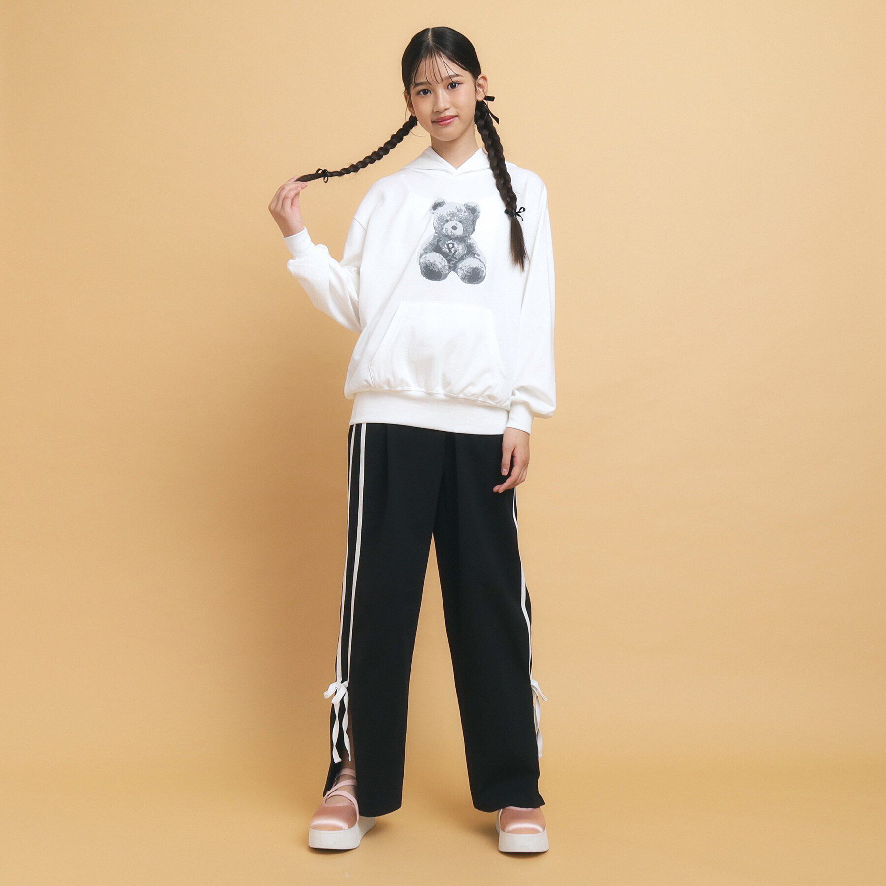 PINK-latte「【130cmあり／人気シリーズ】クマプリント フードパーカ」|その他|