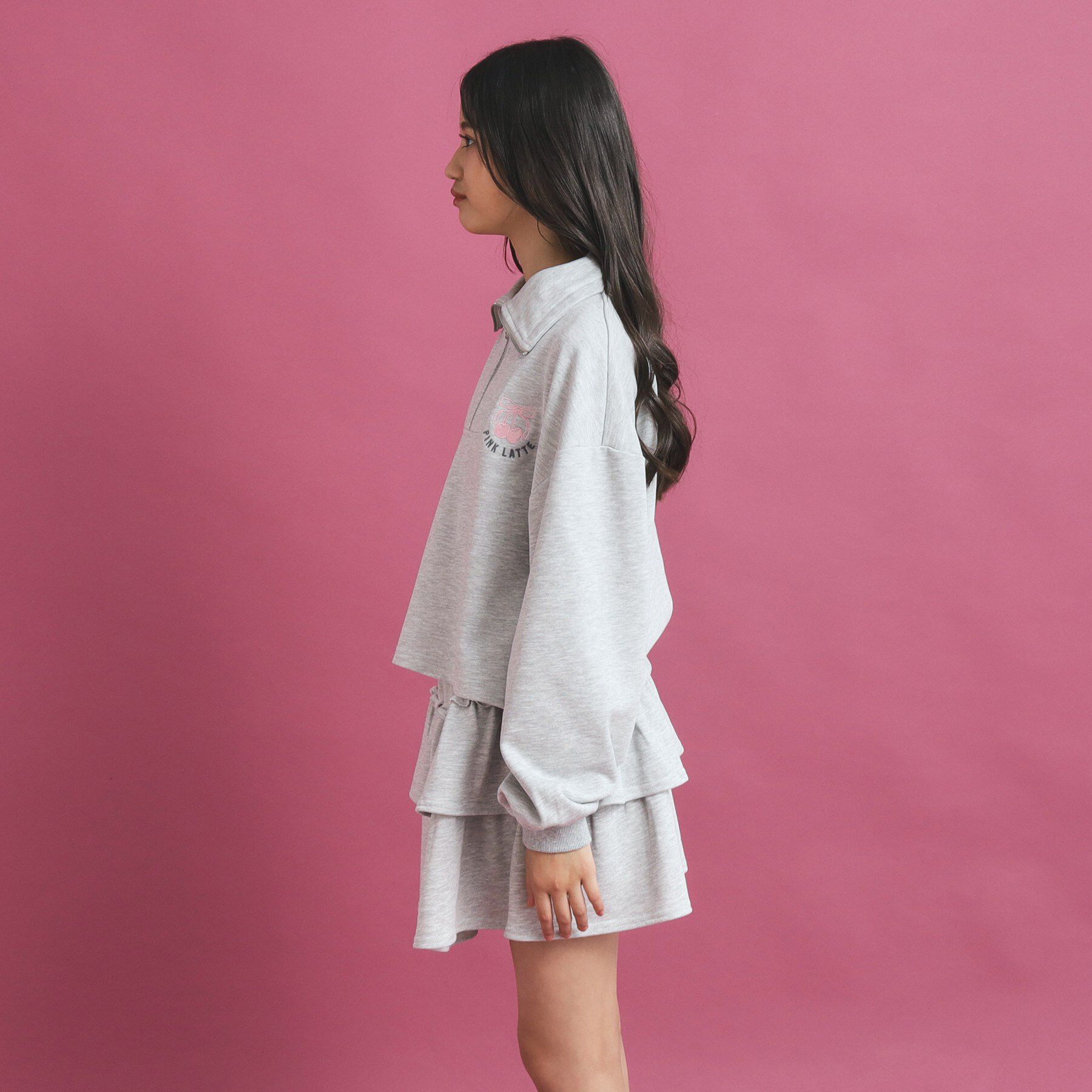 PINK-latte「【セットアイテム】ハーフジップ＆フリルスカート」|その他|