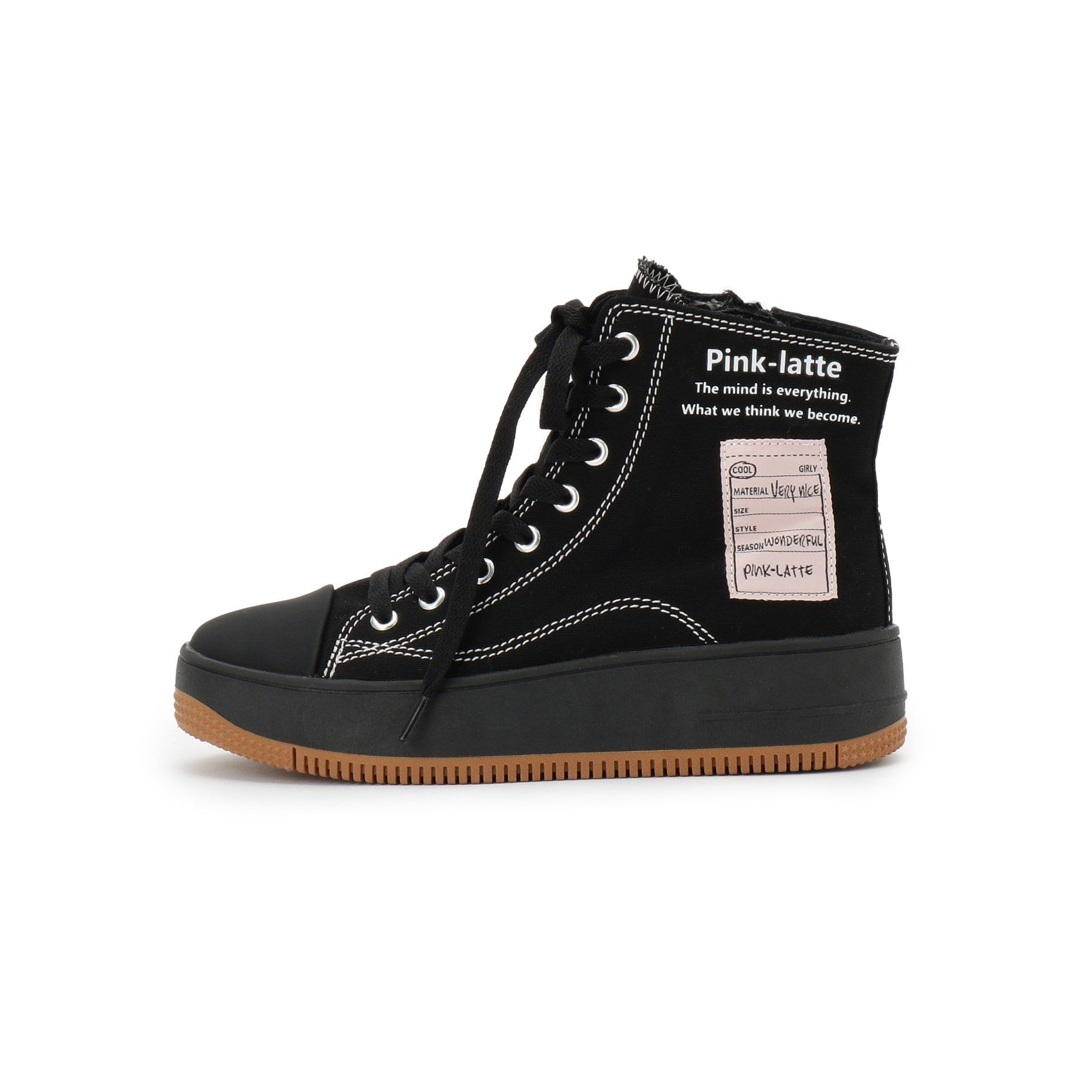 PINK-latte「ハイカットネームスニーカー」|スニーカー|