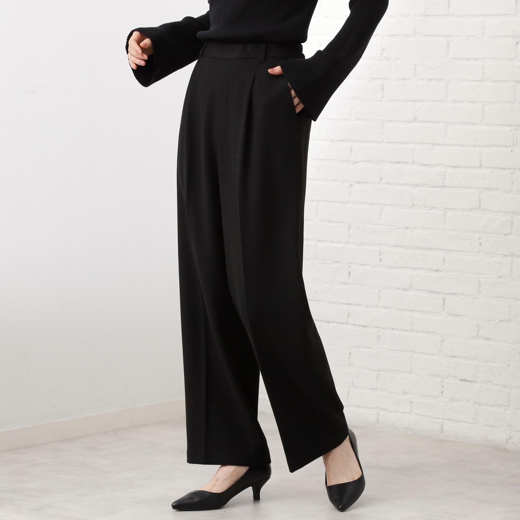 THE SHOP TK「【着丈選べる/XS～XLサイズ】あったか裏起毛ワイドパンツ」|その他|