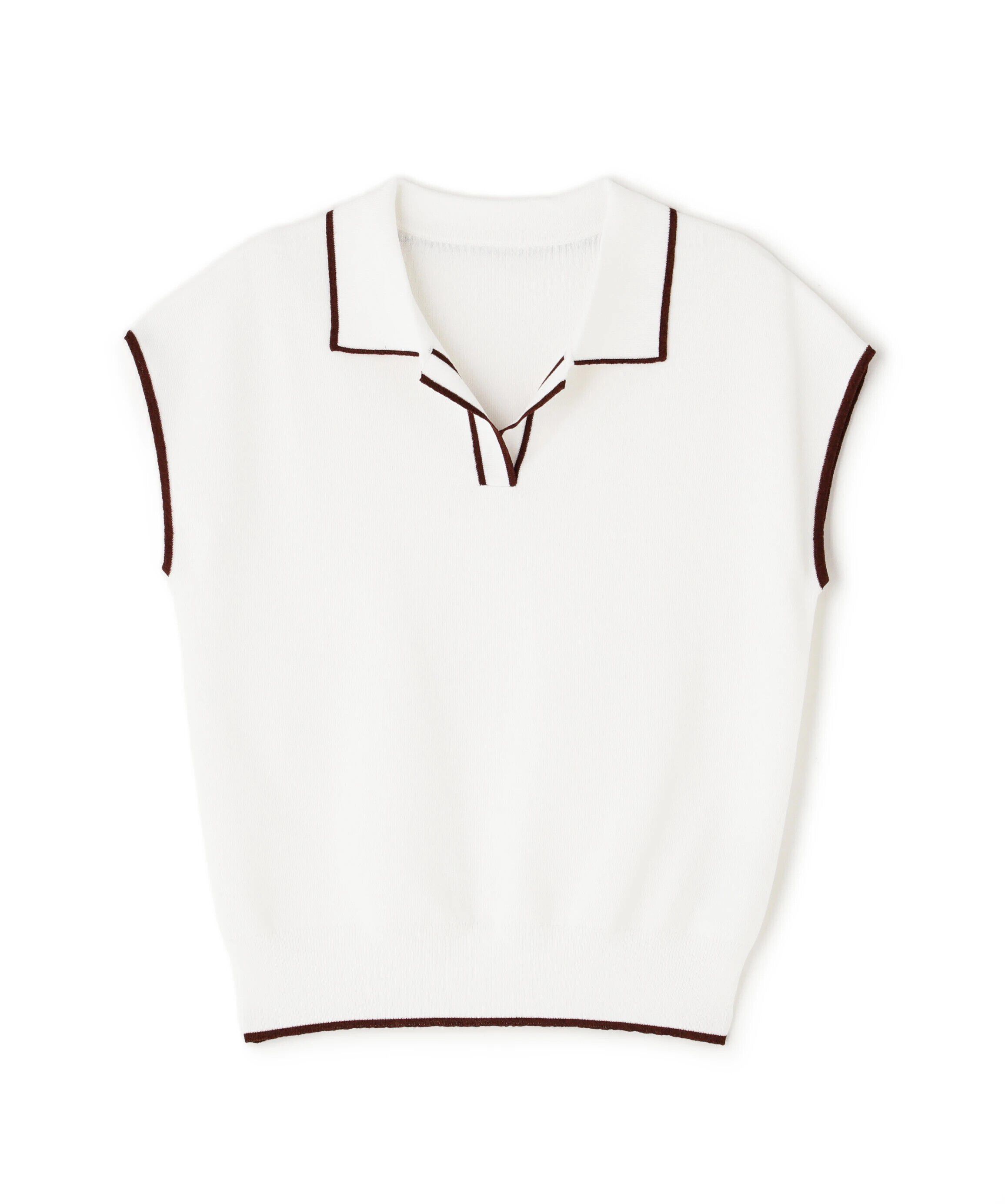  「ラメラインスキッパーポロニット」|ニット・セーター|