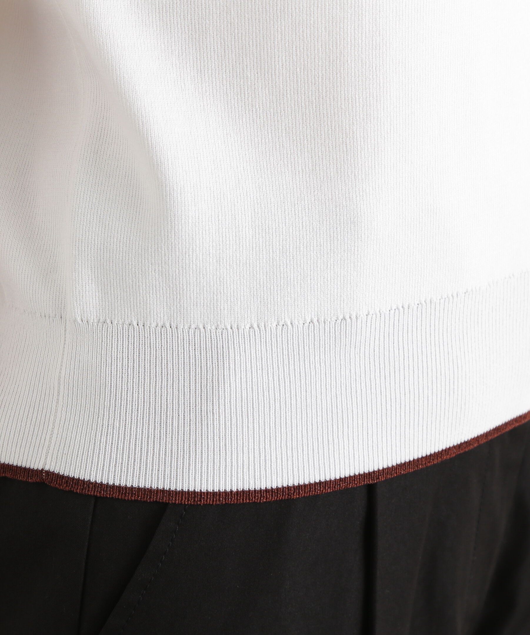  「ラメラインスキッパーポロニット」|ニット・セーター|