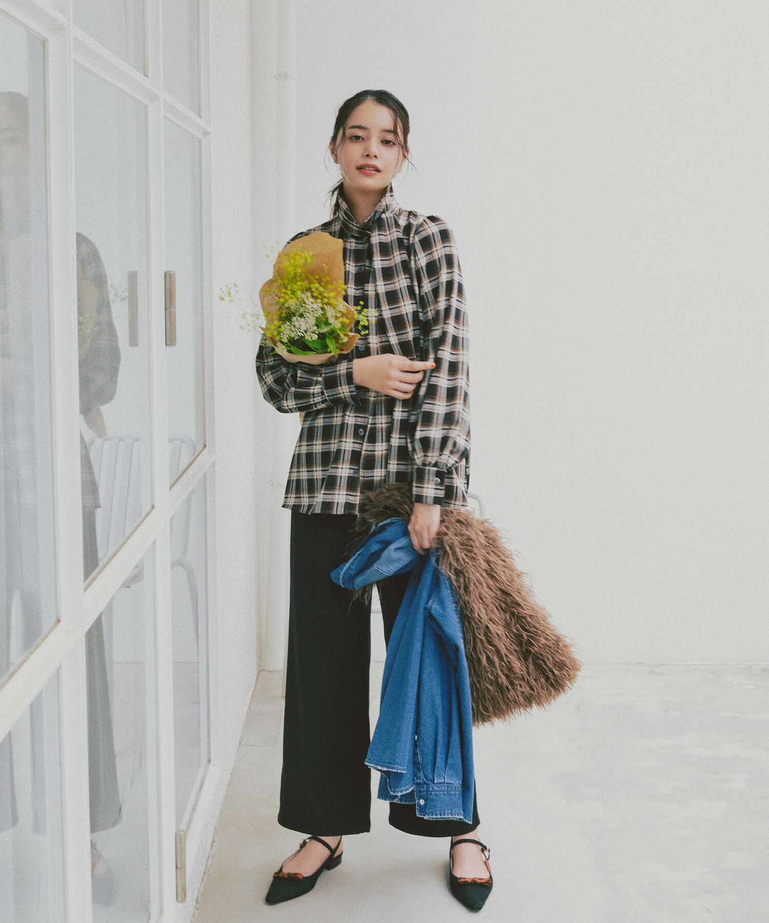  「ベーシックツイルワイドパンツ」|その他|ブラック