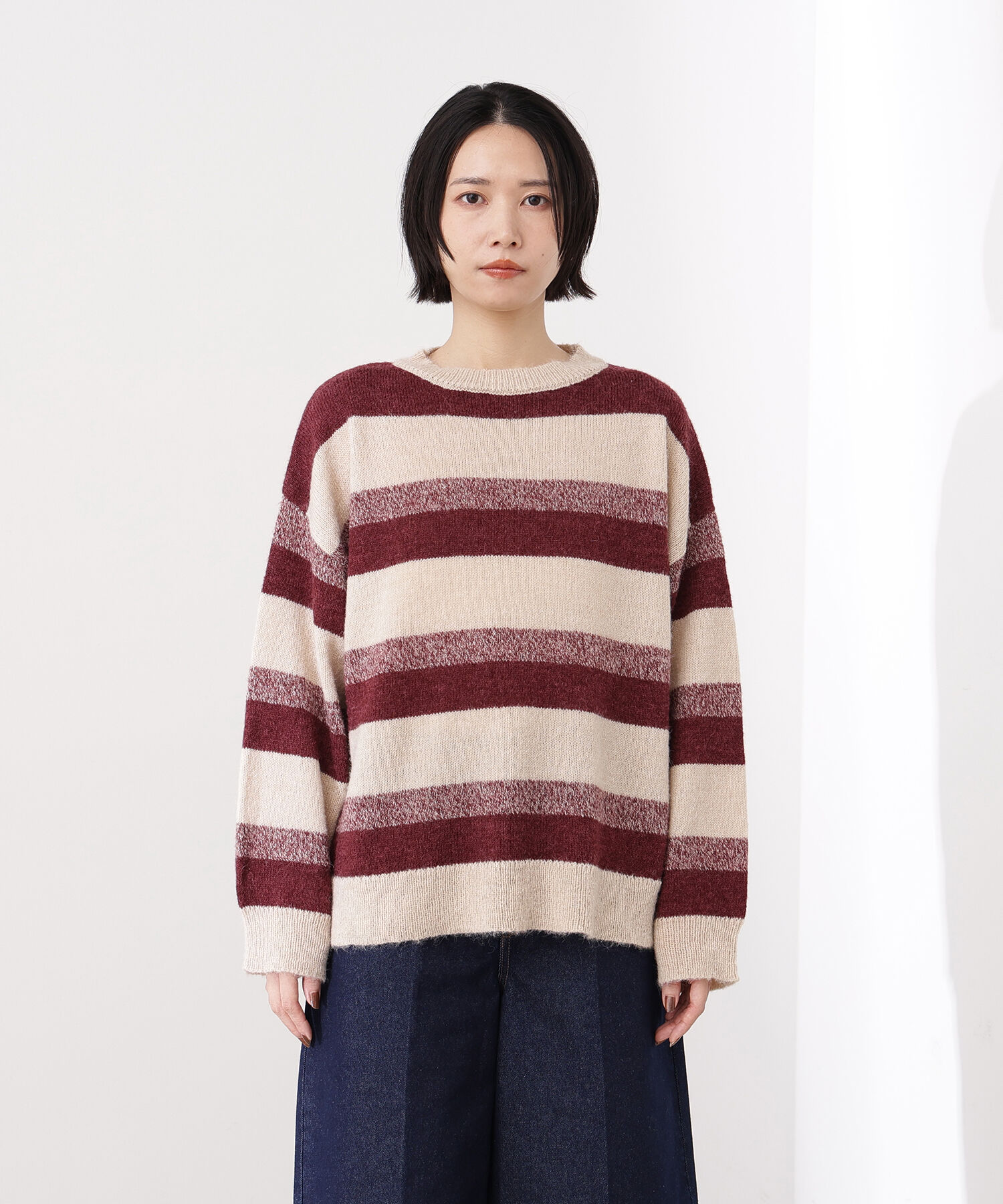  「ヘアリーボーダーニット」|ニット・セーター|