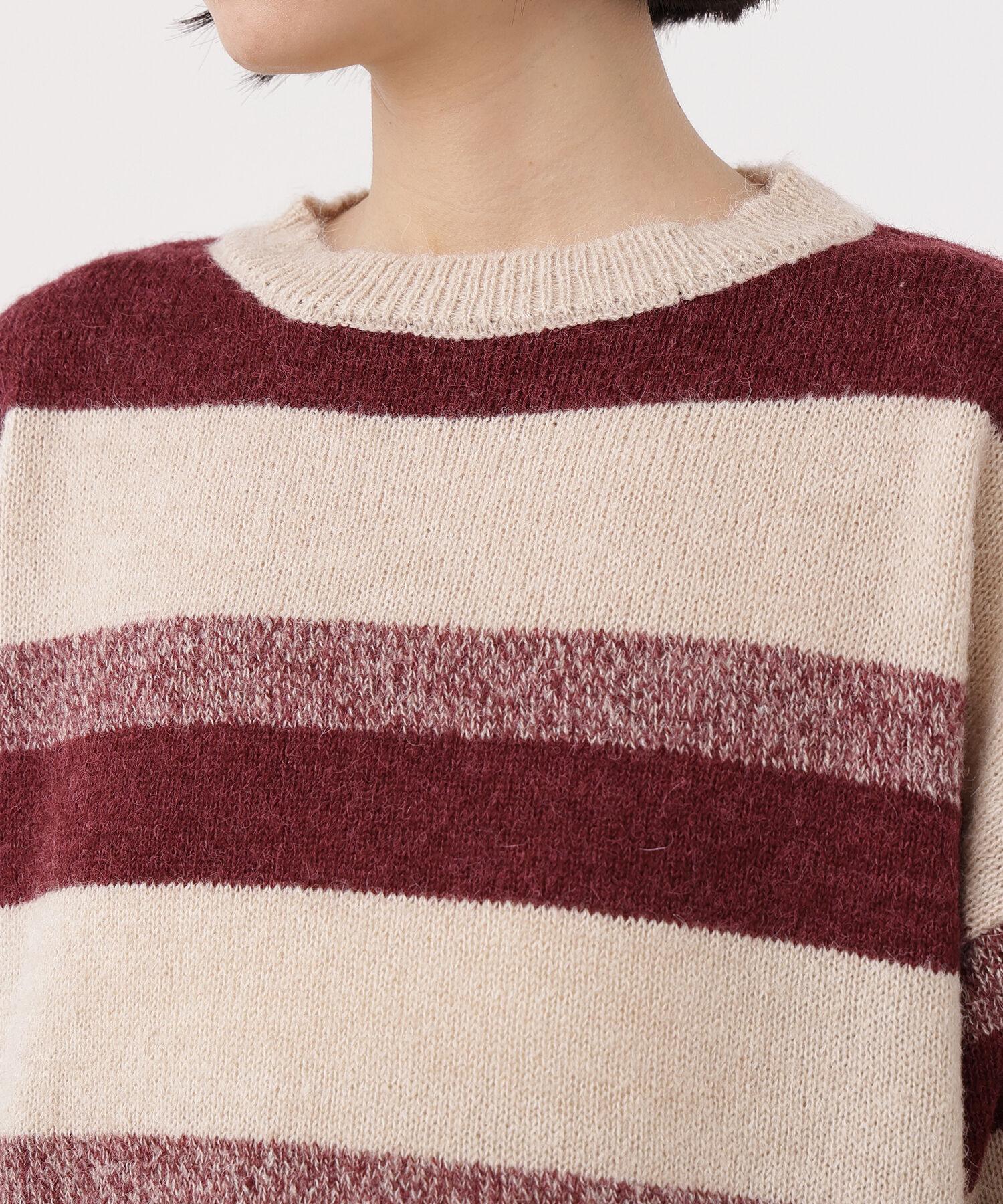  「ヘアリーボーダーニット」|ニット・セーター|