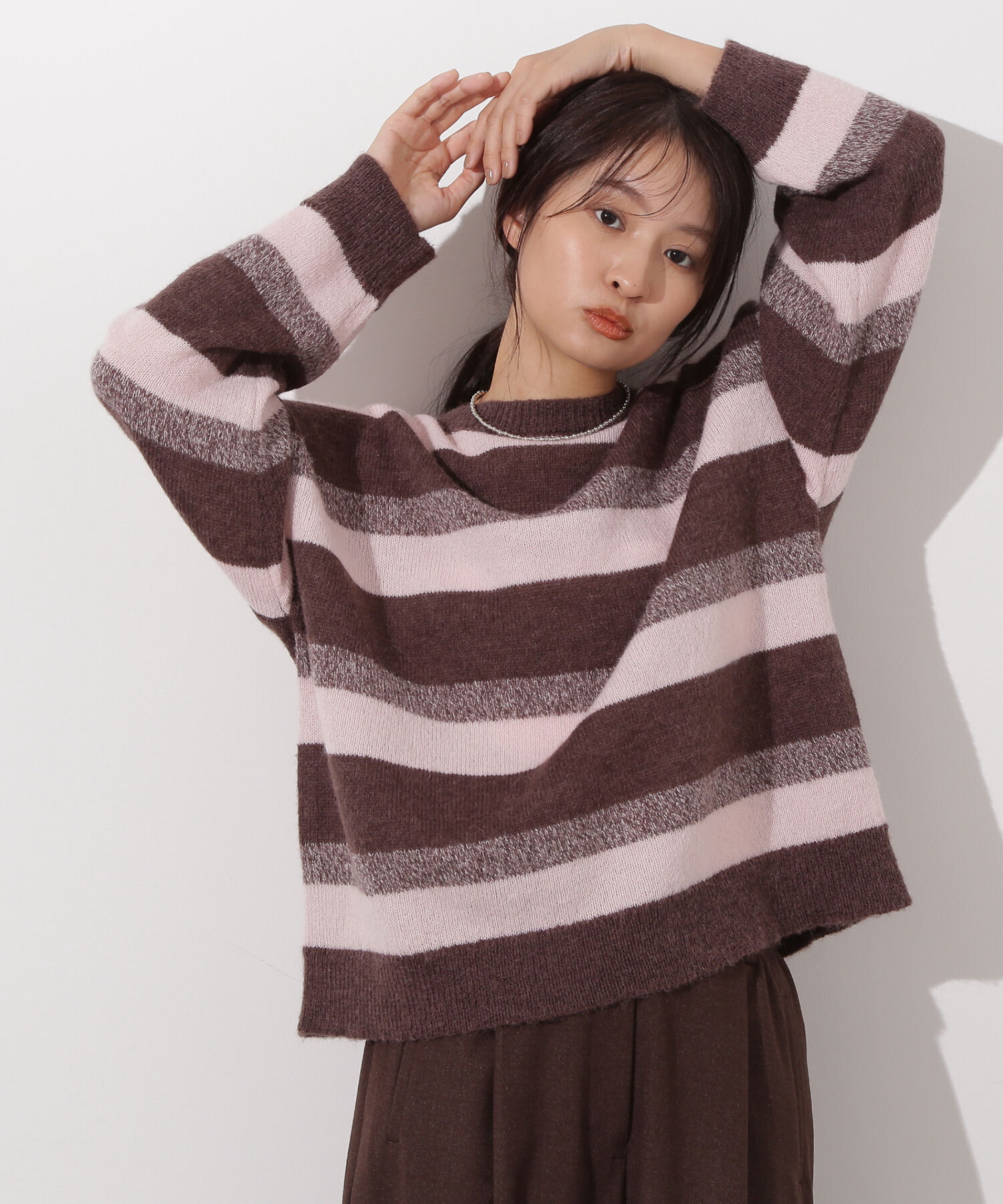  「ヘアリーボーダーニット」|ニット・セーター|